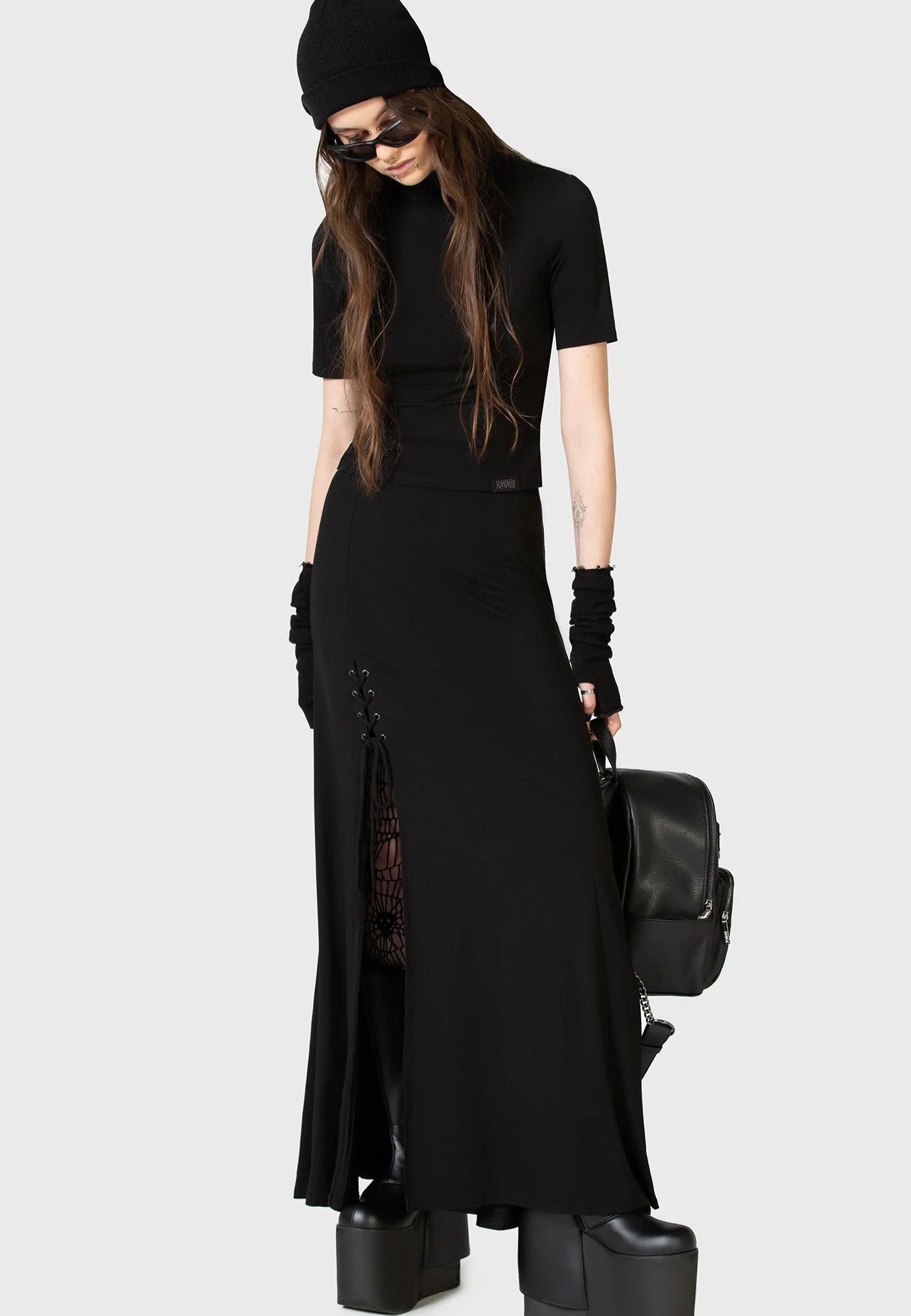 Killstar x Kihilist - Secretly Weep Maxi Black - Skirt | Women-Image