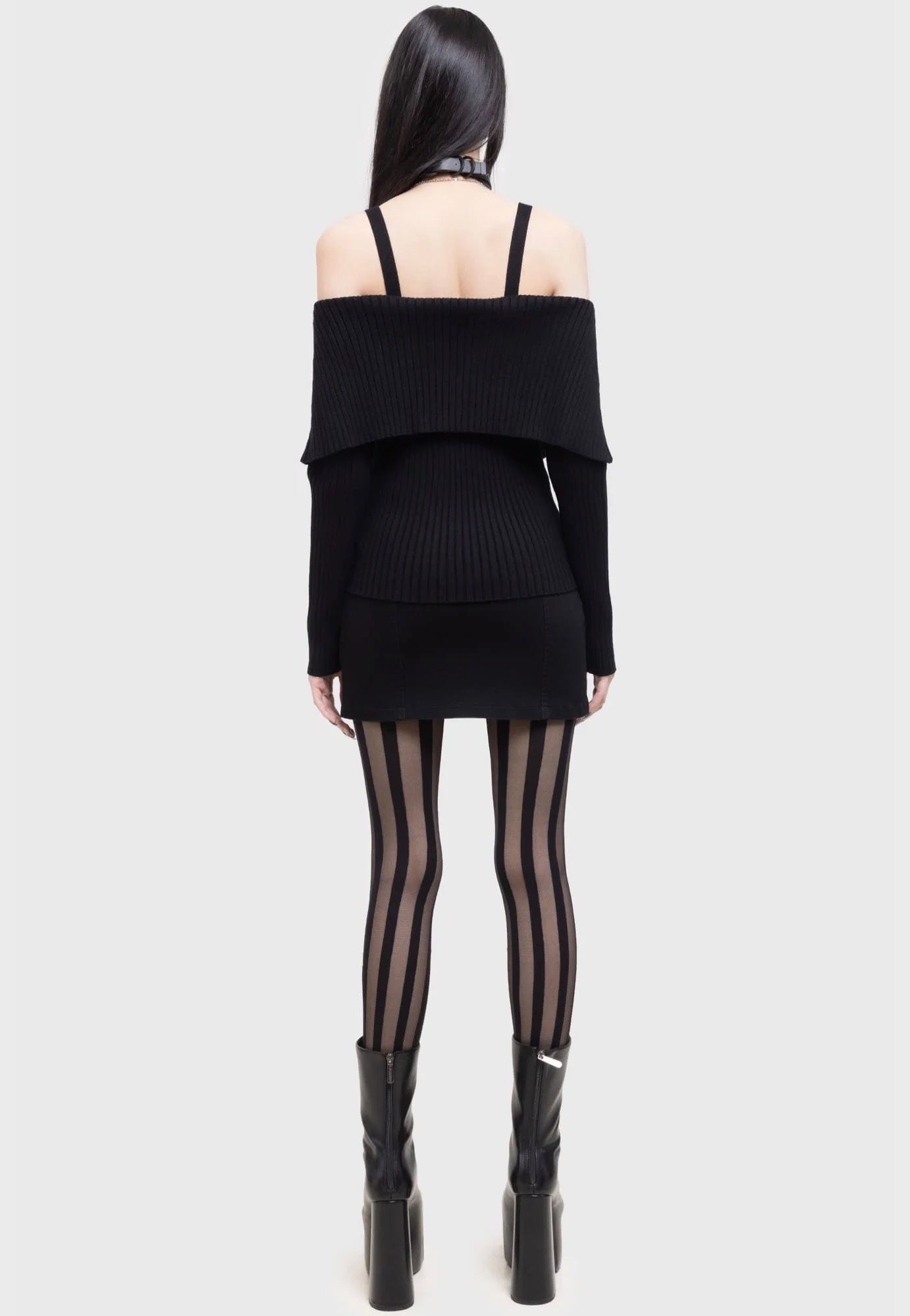 Killstar x Kihilist - Mesmestripe Black - Tights | Women-Image