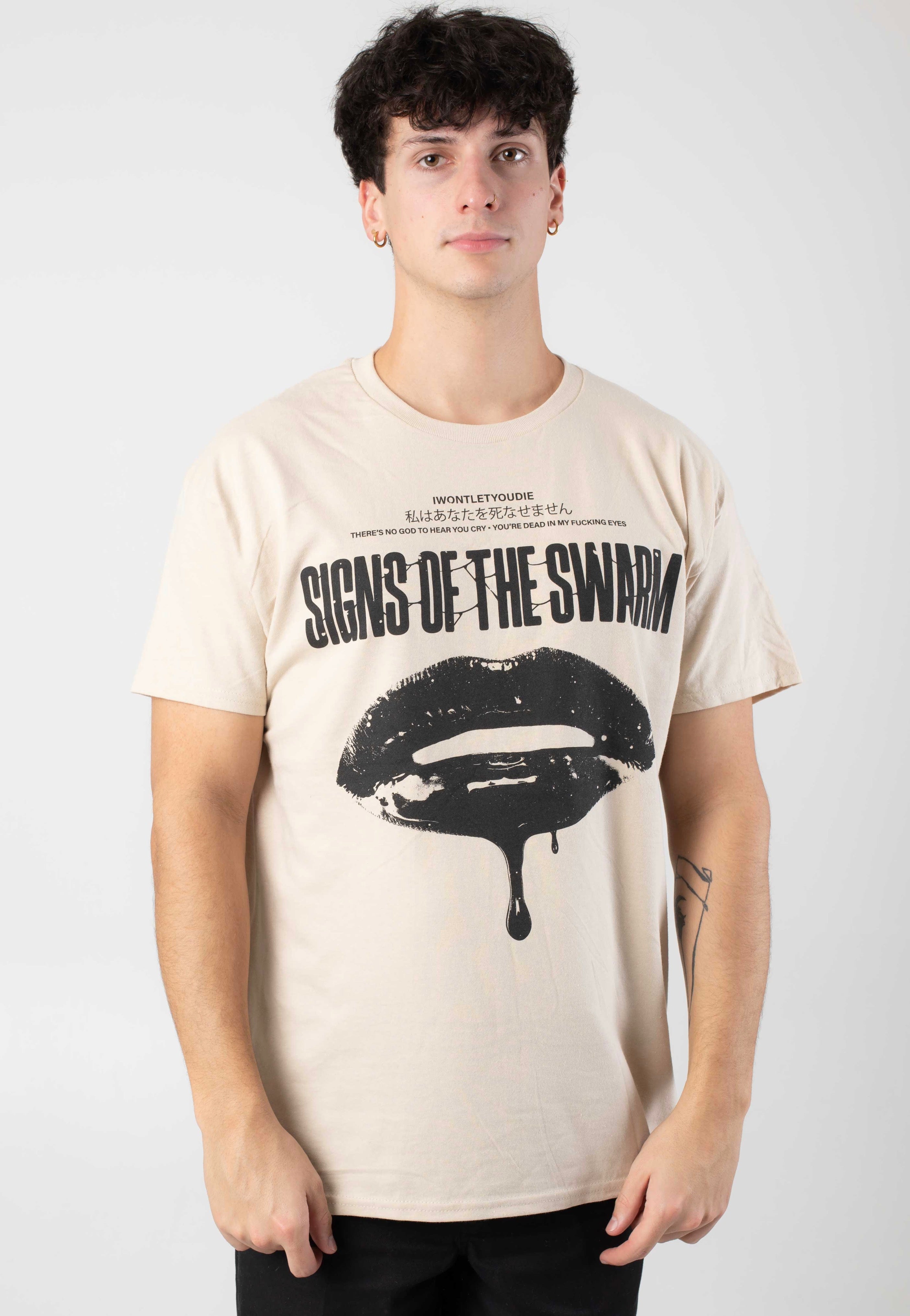 Signs Of The Swarm - No God to Hear You Cry Sand - T-Shirt | Men-Image