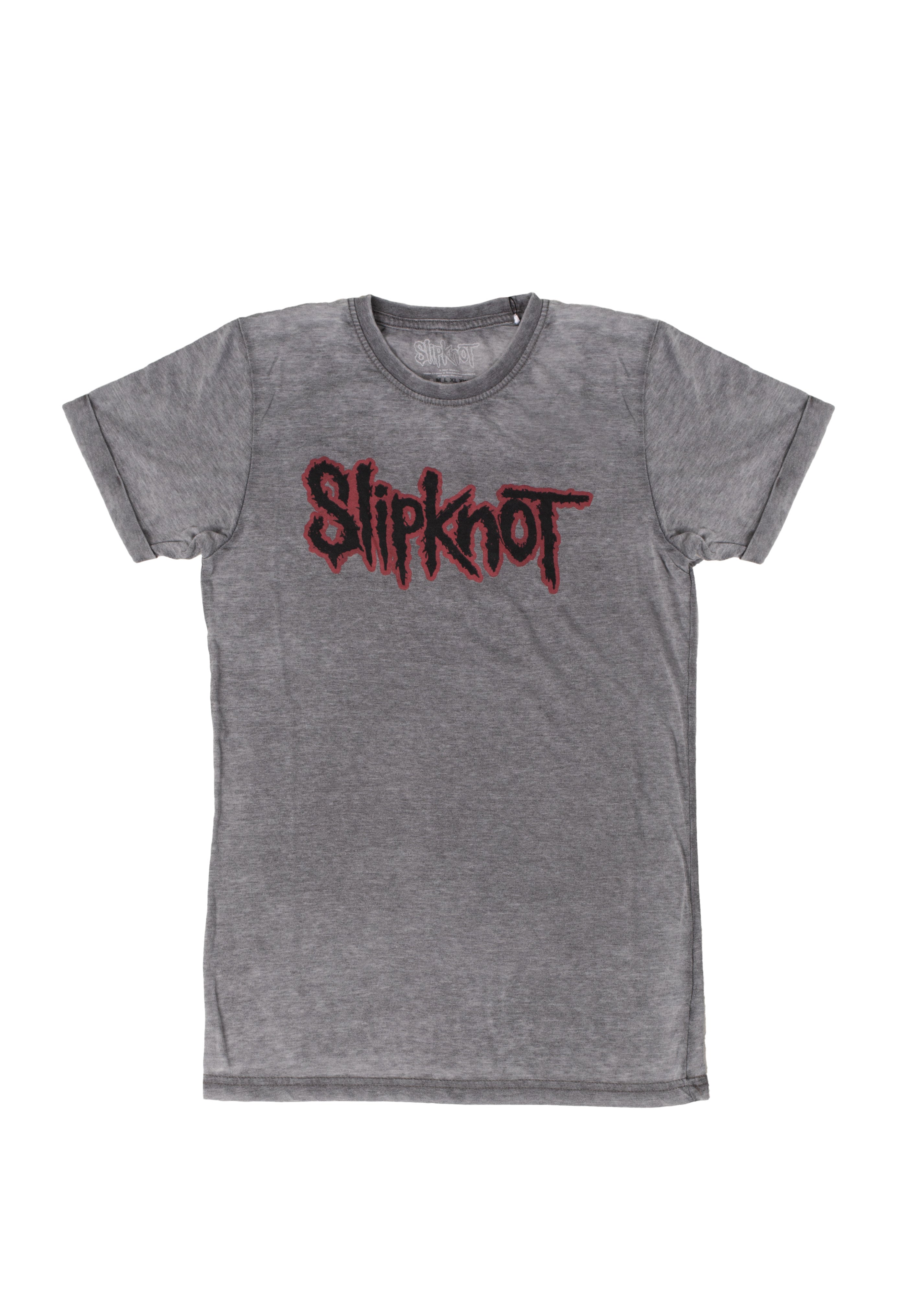 Slipknot - Red Logo Burnout Grey - T-Shirt | Neutral-Image