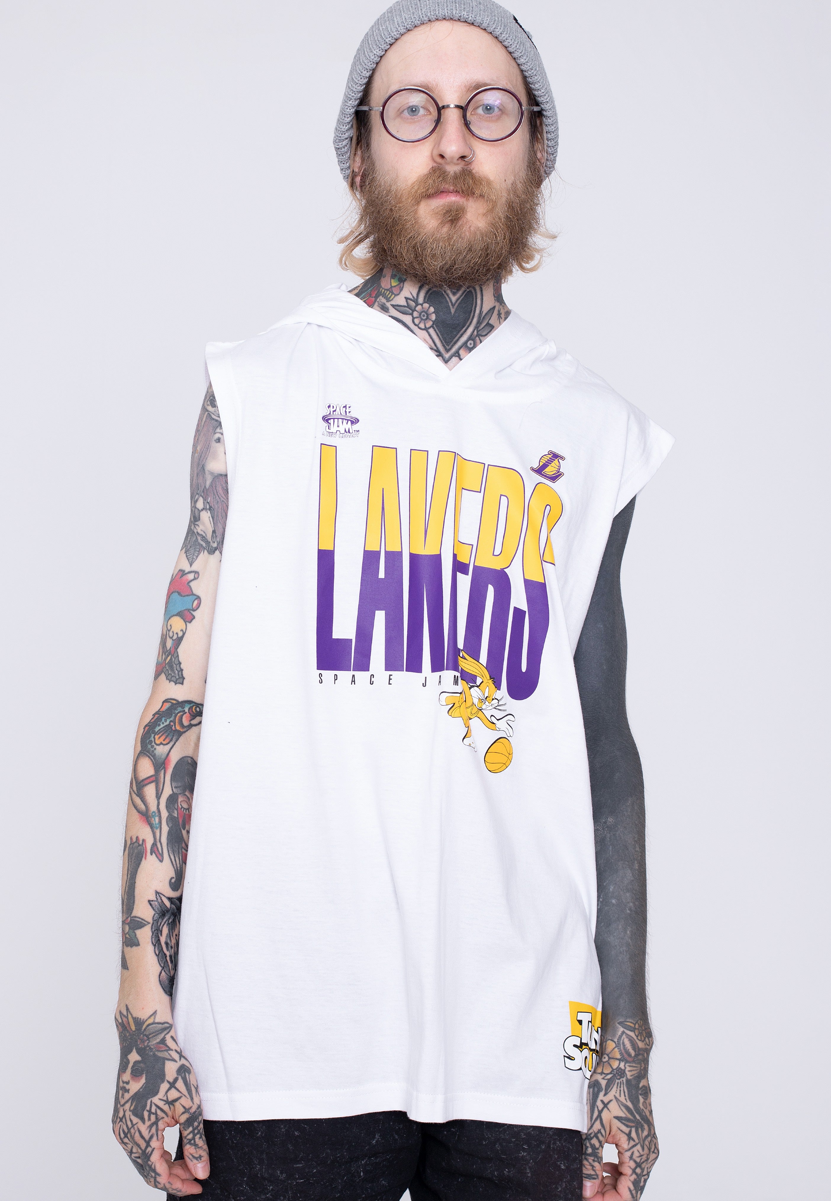 Space Jam - LA Lakers Team Down The Court White - Tank | Men-Image