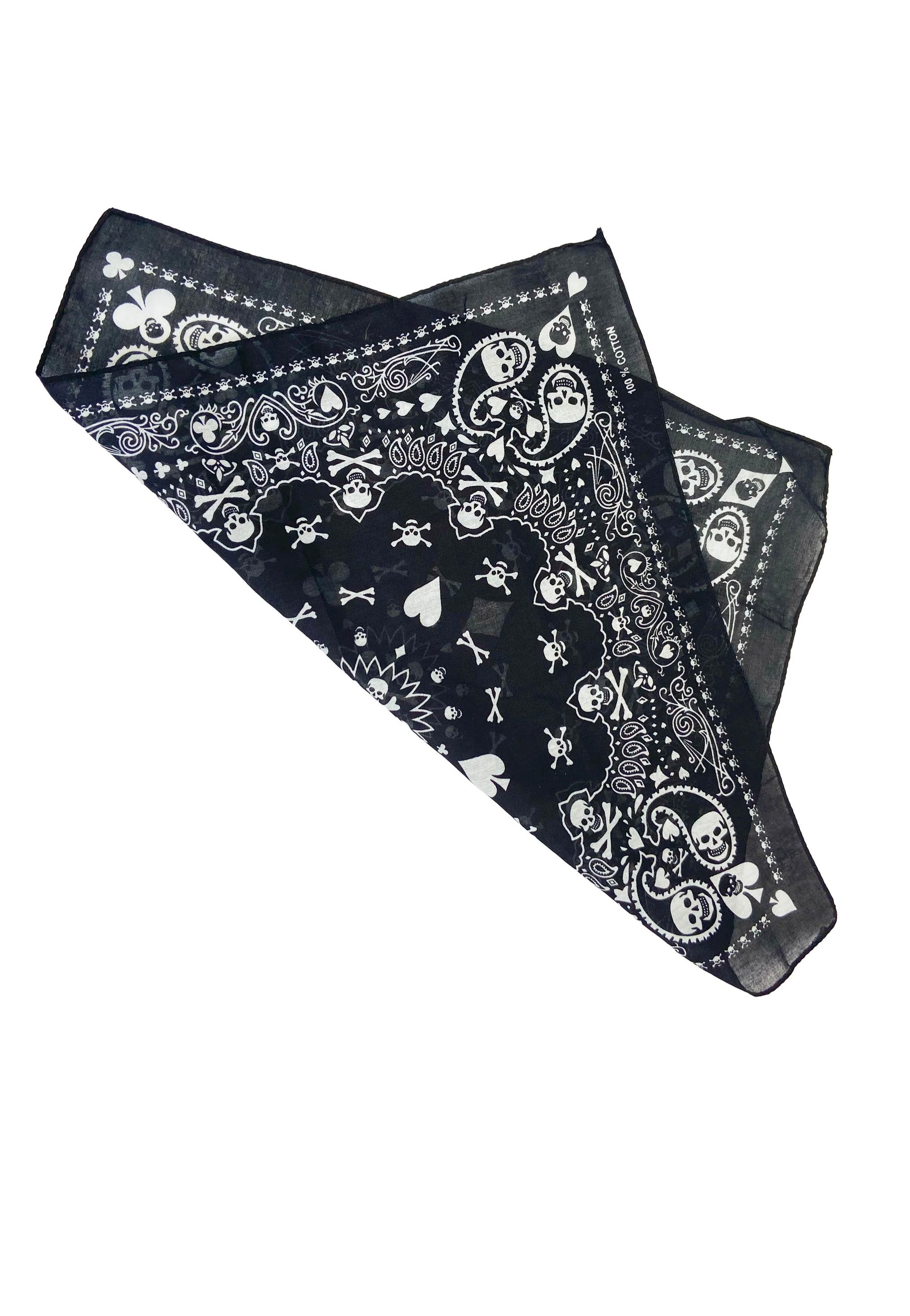 Pamela Mann - Hearts And Spades Black And White - Bandana | Neutral-Image