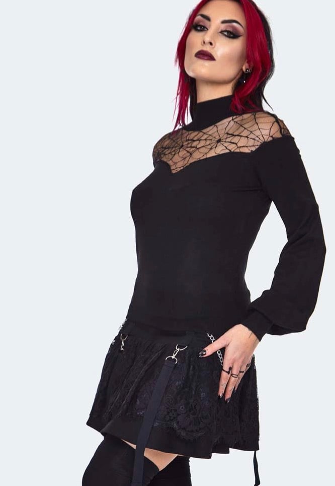 Jawbreaker - Spiderweb Lace Black - Pullover | Women-Image