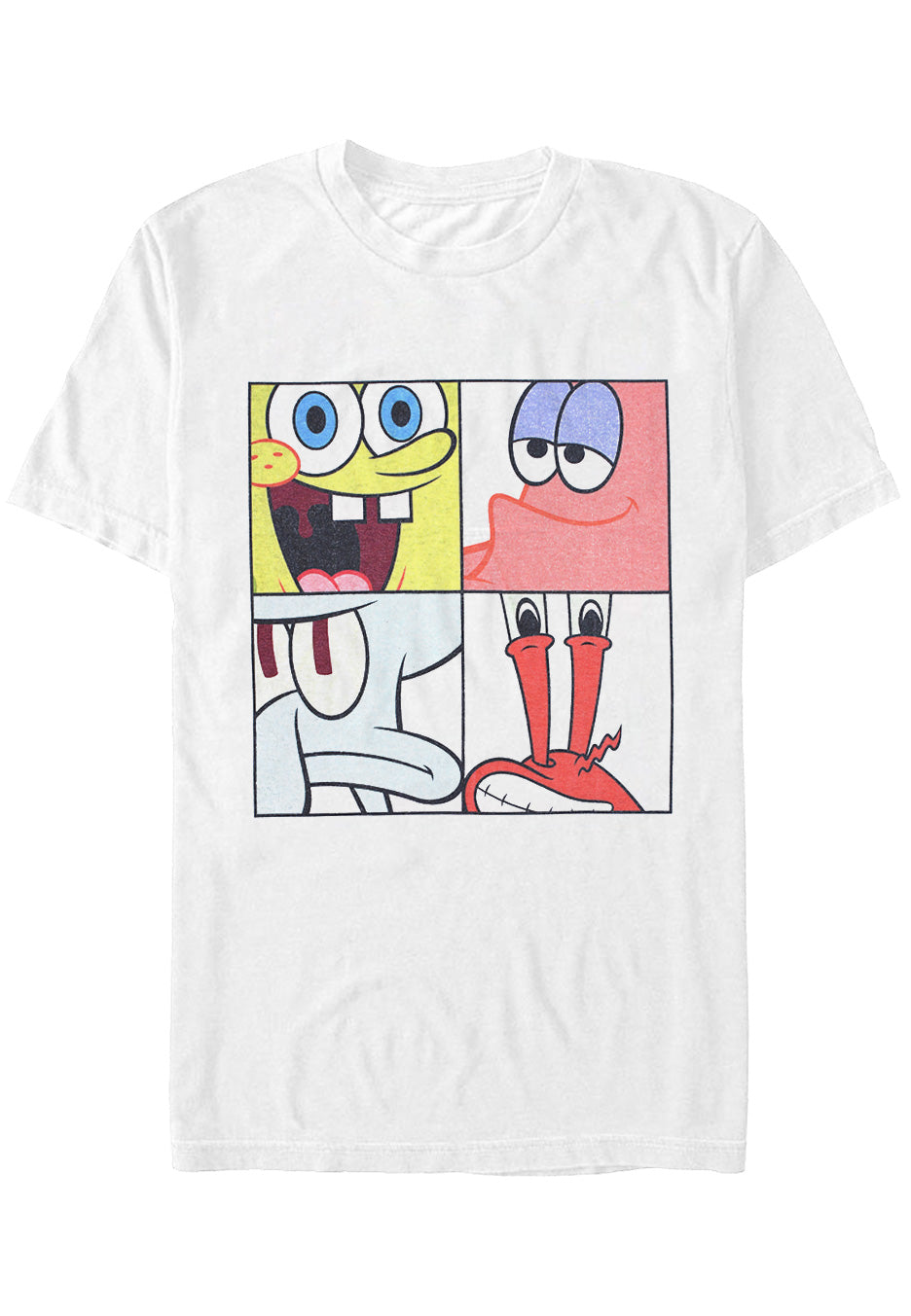 SpongeBob SquarePants - 4 Square Close White - T-Shirt | Neutral-Image