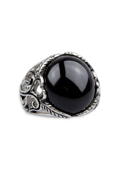 etNox - Big Black Ornament Silver - Ring | Neutral-Image