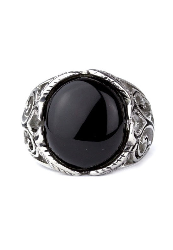 etNox - Big Black Ornament Silver - Ring | Neutral-Image