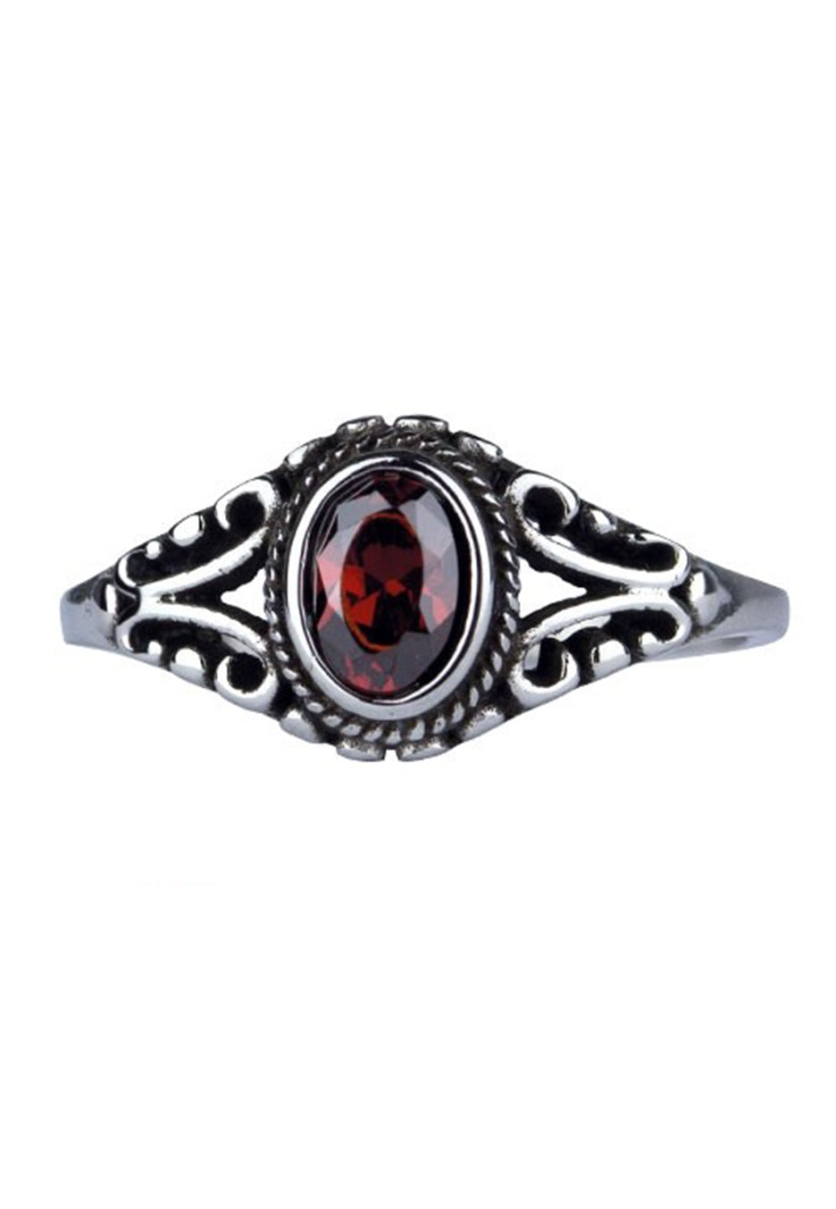 etNox - Ornament Red Silver - Ring | Neutral-Image