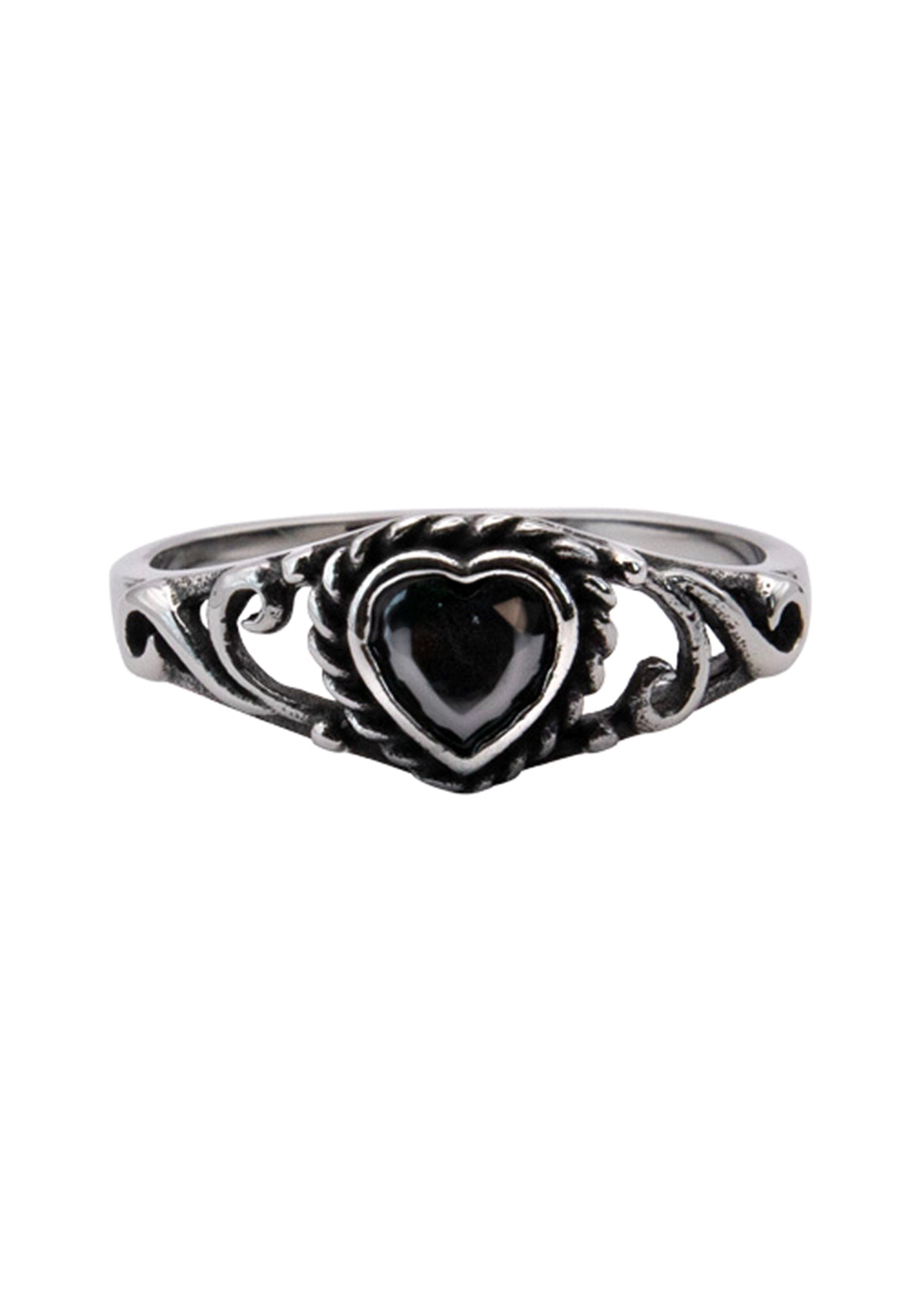 etNox - Black Heart Silver/Black - Ring