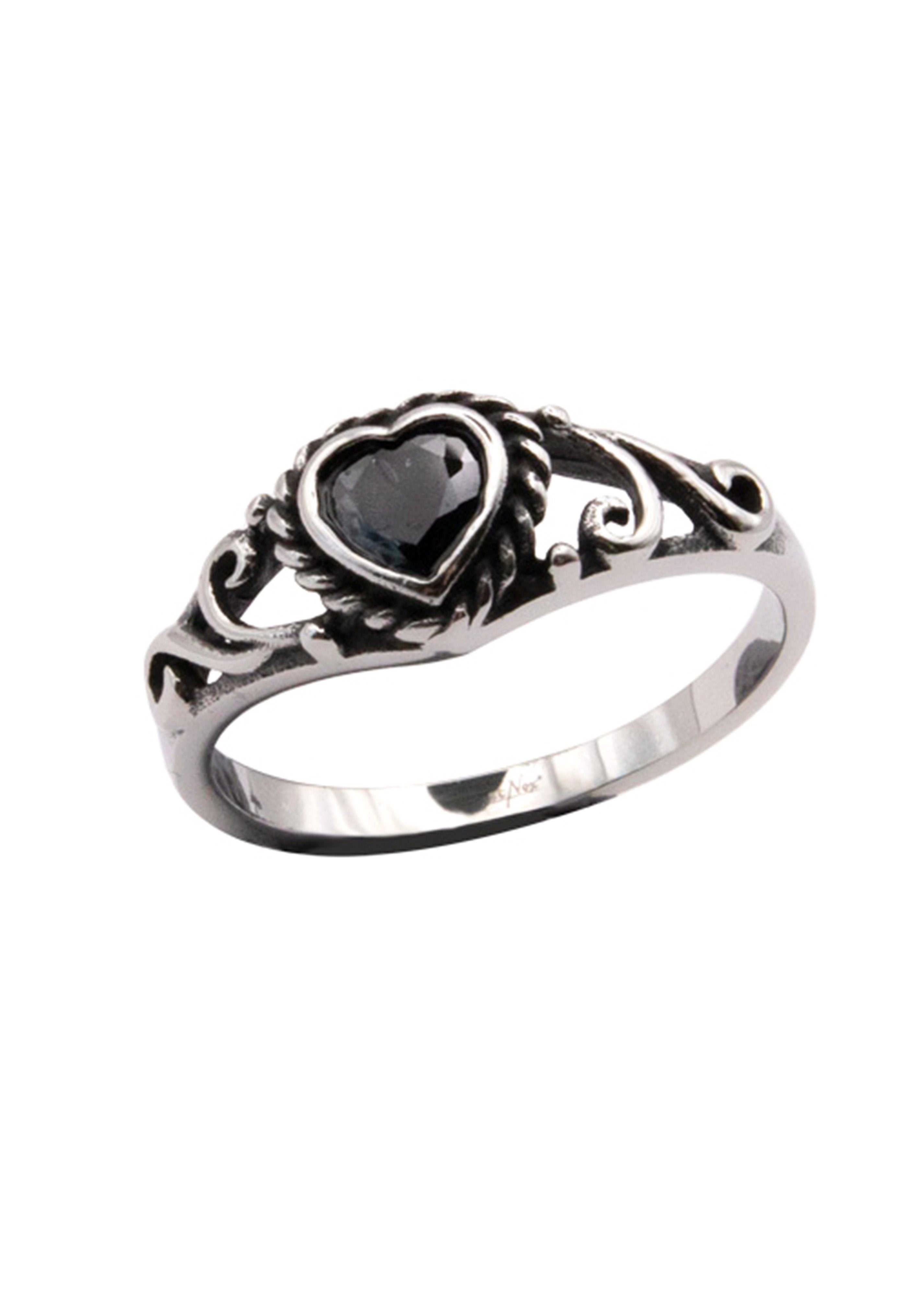 etNox - Black Heart Silver/Black - Ring