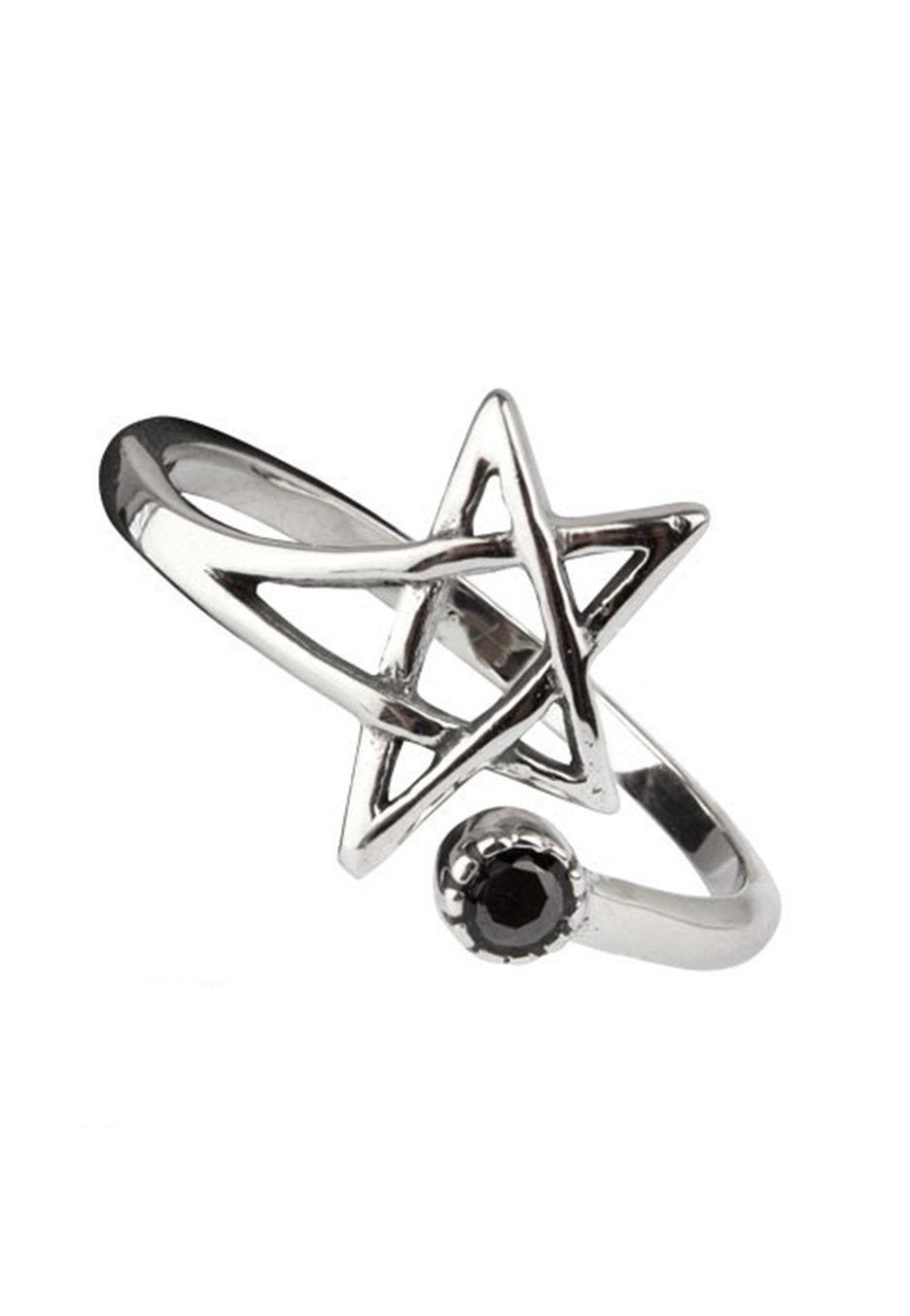 etNox - Pentagramm Zirconia Black Silver - Ring | Neutral-Image