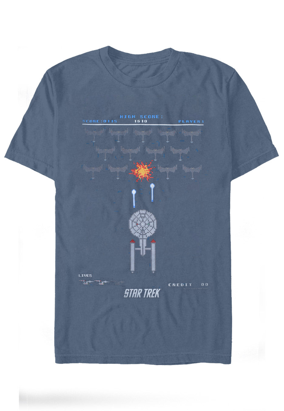 Star Trek - Pixel Fighter Vintage Heather Navy - T-Shirt | Neutral-Image