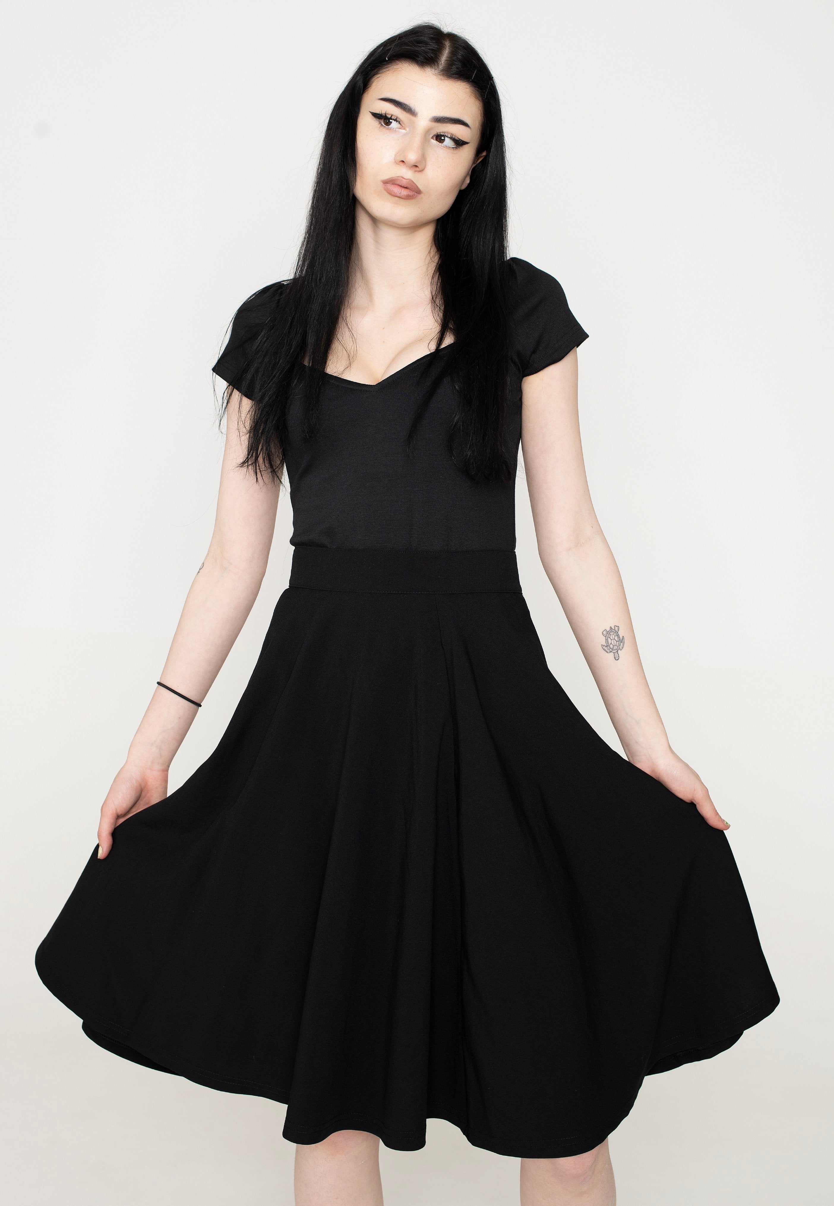 Steady Clothing - High Waist Thrills Black - Swing Skirt | Women-Image