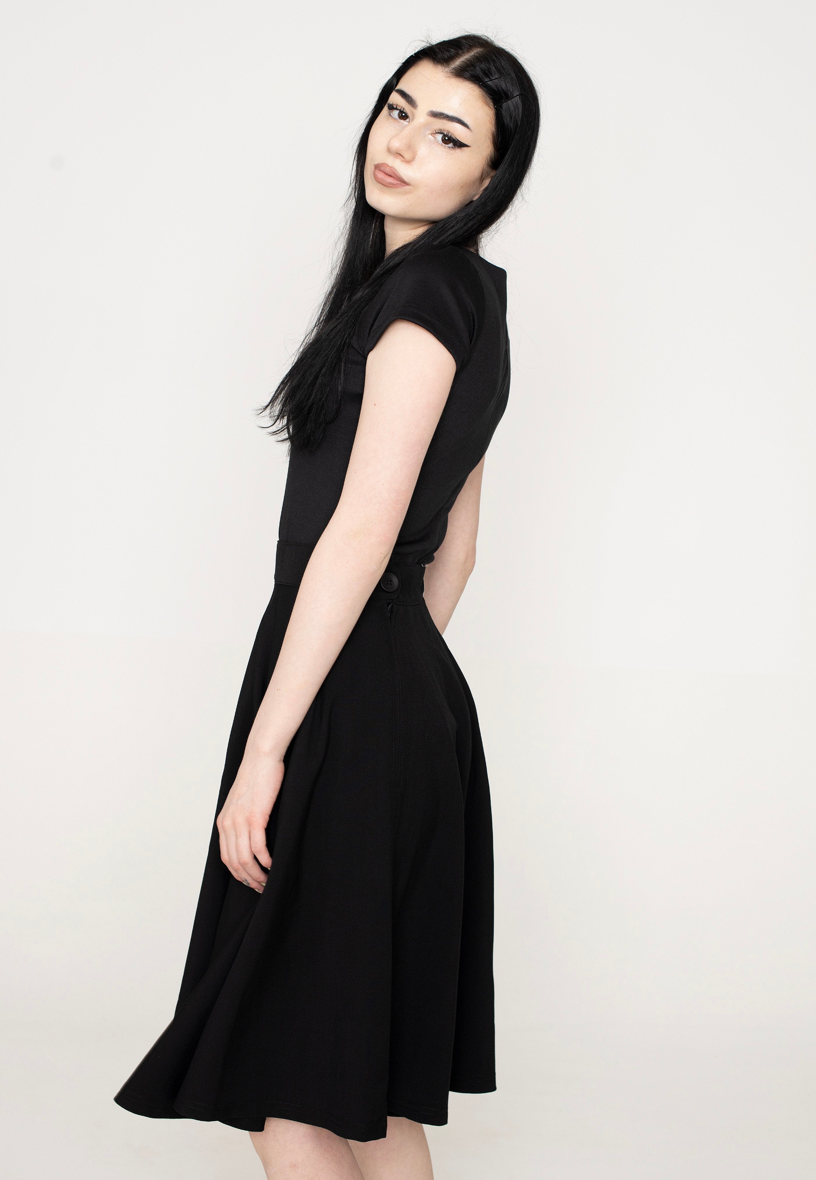 Steady Clothing - High Waist Thrills Black - Swing Skirt | Women-Image