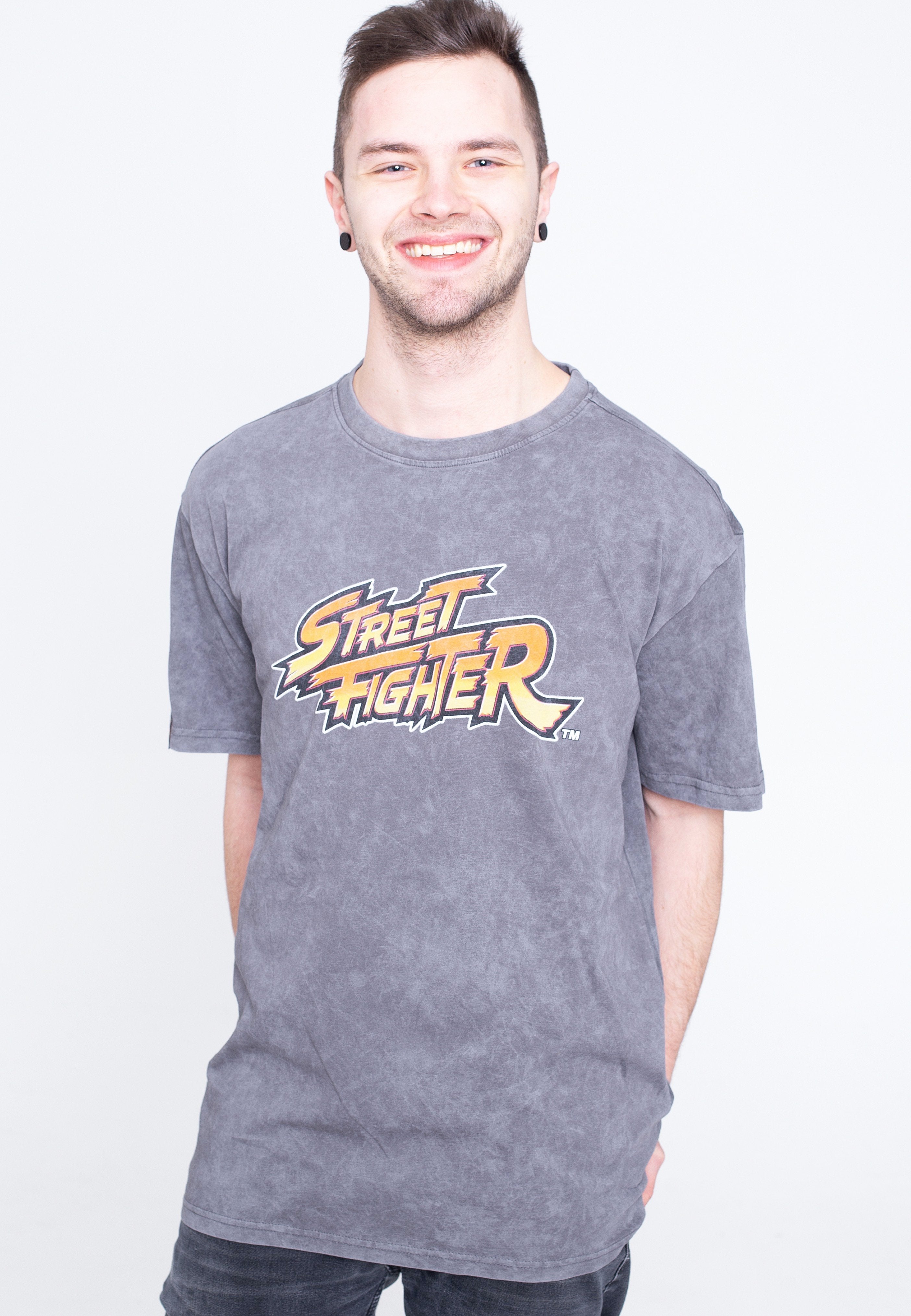 Street Fighter - Retro Logo Grey - T-Shirt | Men-Image