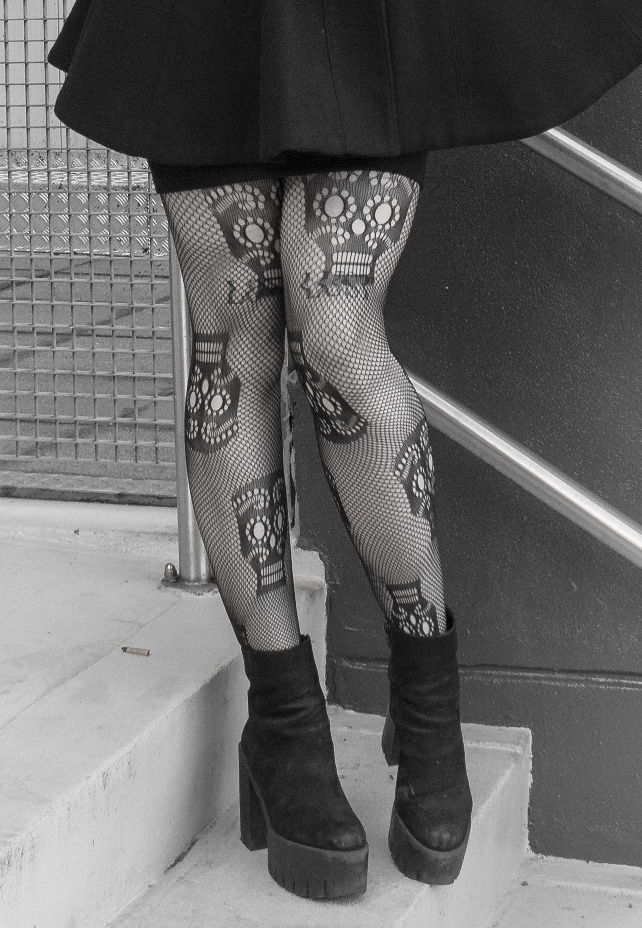 Pamela Mann - Sugar Skull Net Black - Tights | Women-Image