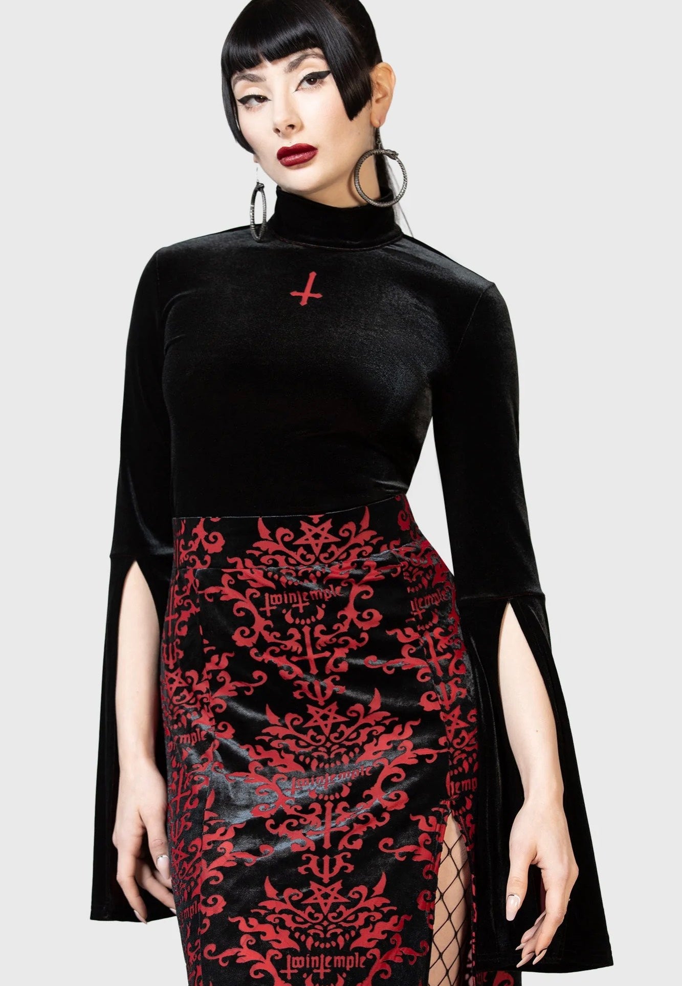 Killstar x Twin Temple - Sultry Mists Black - Top | Women-Image