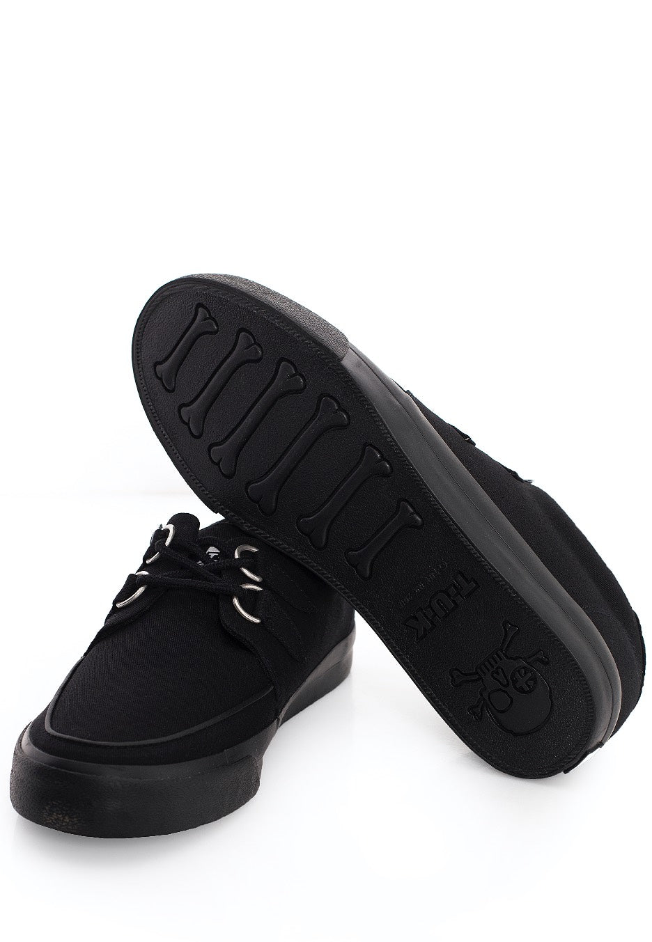 T.U.K. - VLK Creeper Sneaker 2 Ring Basic Black Canvas - Shoes | Men-Image