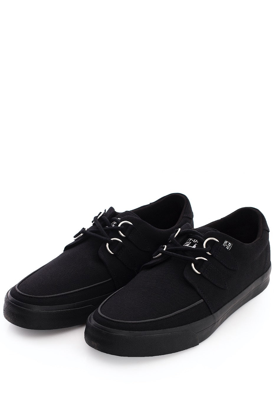 T.U.K. - VLK Creeper Sneaker 2 Ring Basic Black Canvas - Shoes | Men-Image