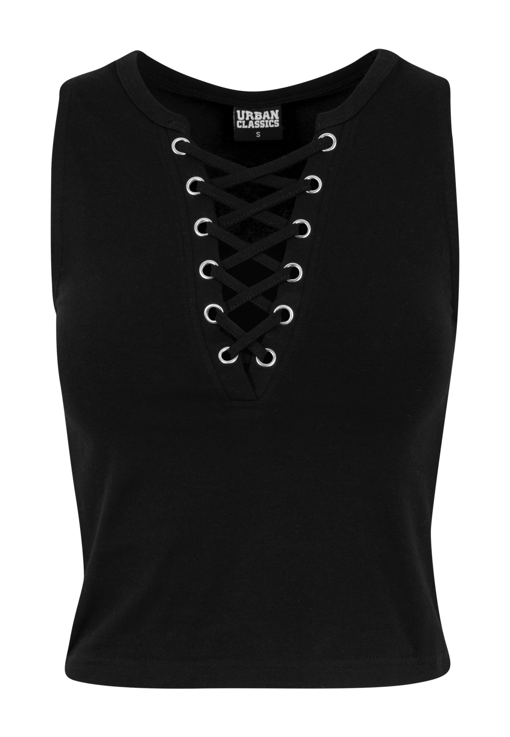 Urban Classics - Lace Up Cropped Black - Top | Women-Image