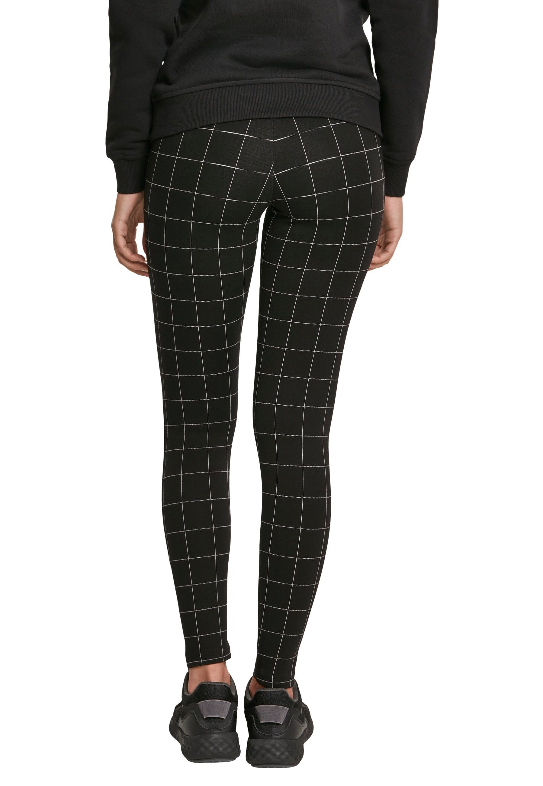 Urban Classics - Check High Waist Black/White - Leggings | Women-Image