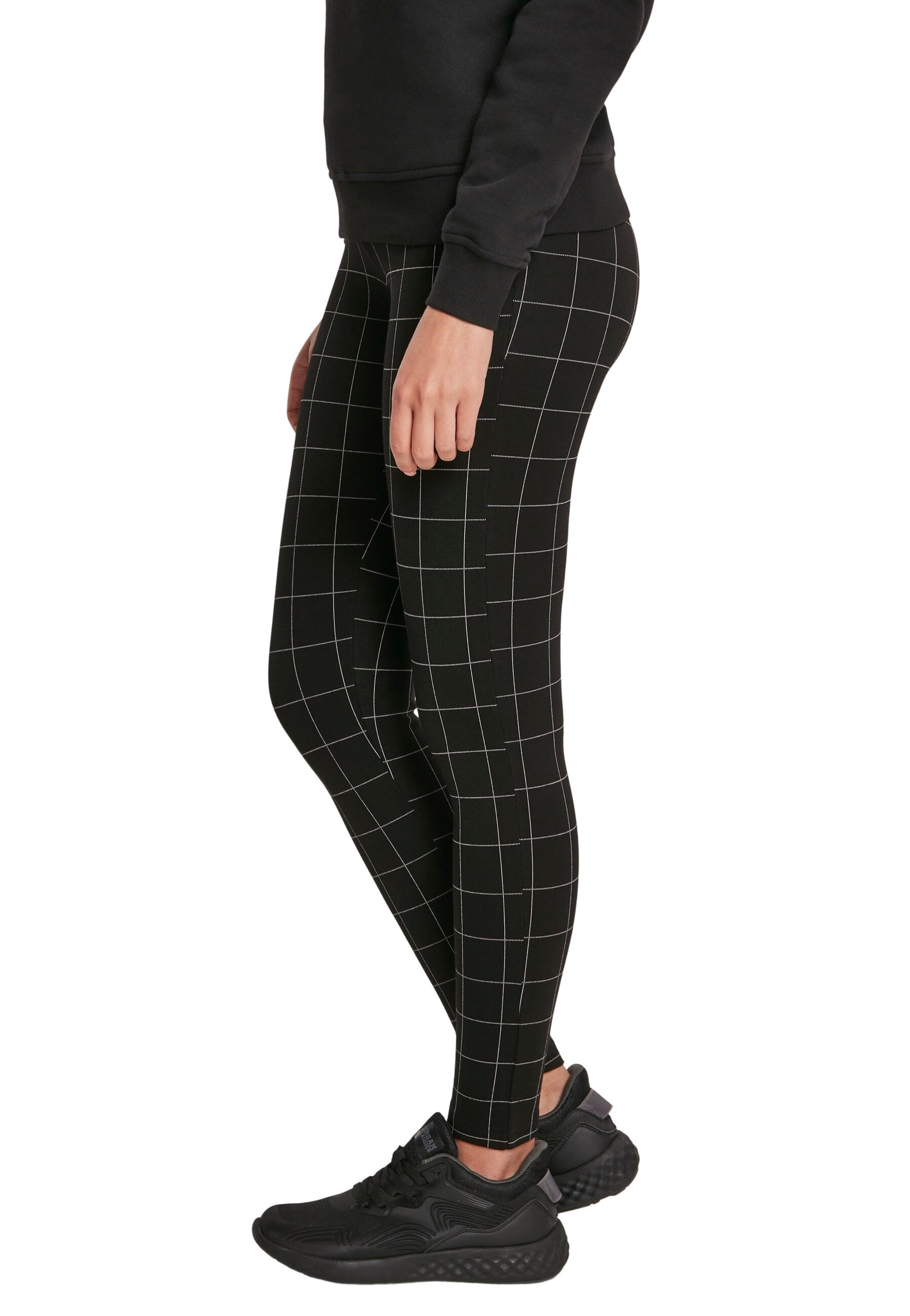 Urban Classics - Check High Waist Black/White - Leggings | Women-Image