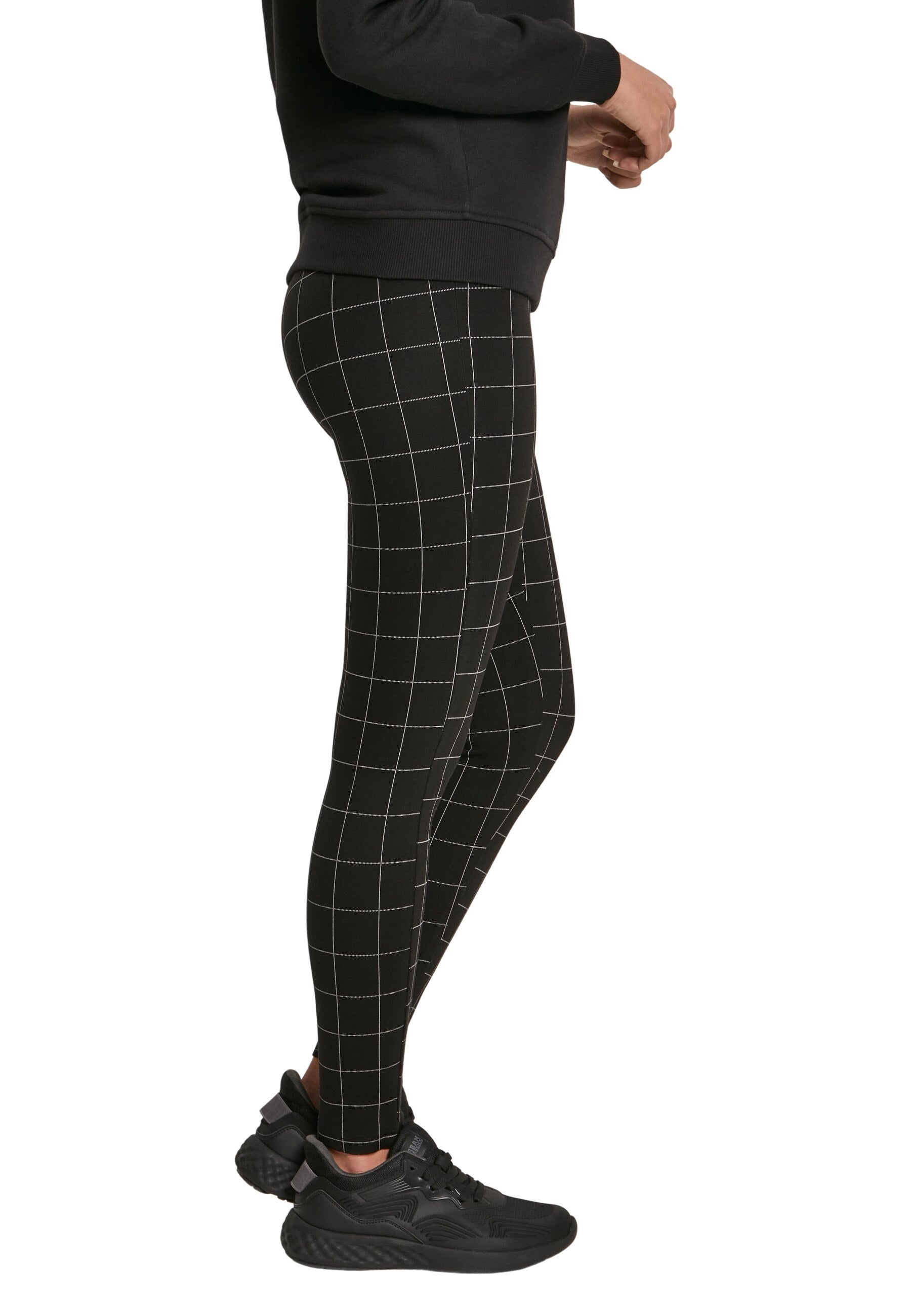 Urban Classics - Check High Waist Black/White - Leggings | Women-Image