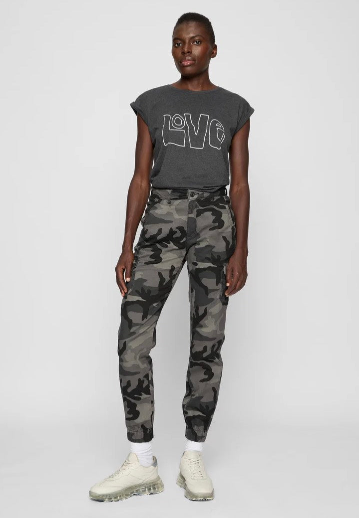 Urban Classics - Ladies High Waist Darkcamo/Black - Pants | Women-Image