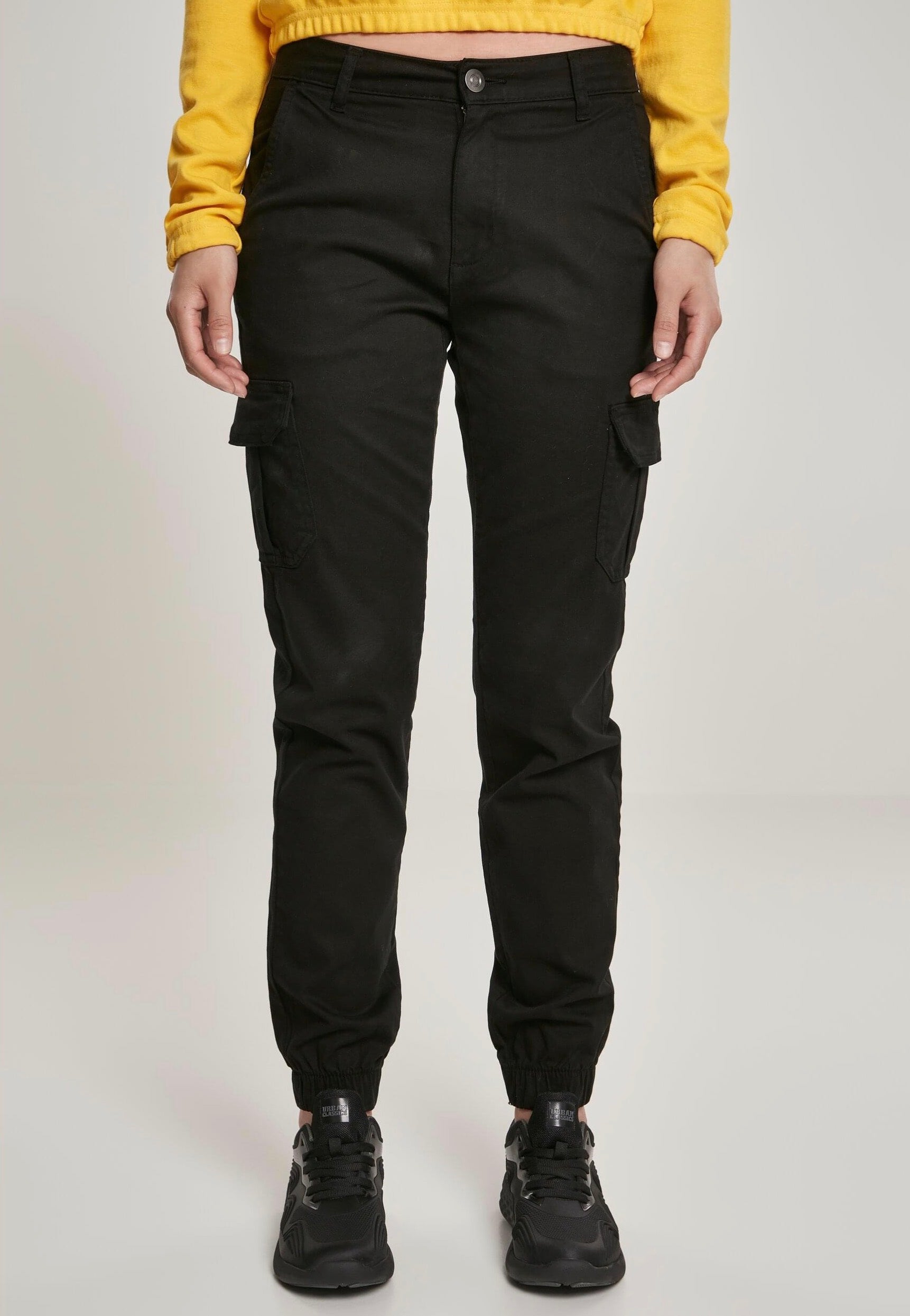 Urban Classics - Ladies High Waist Cargo Black - Pants | Women-Image