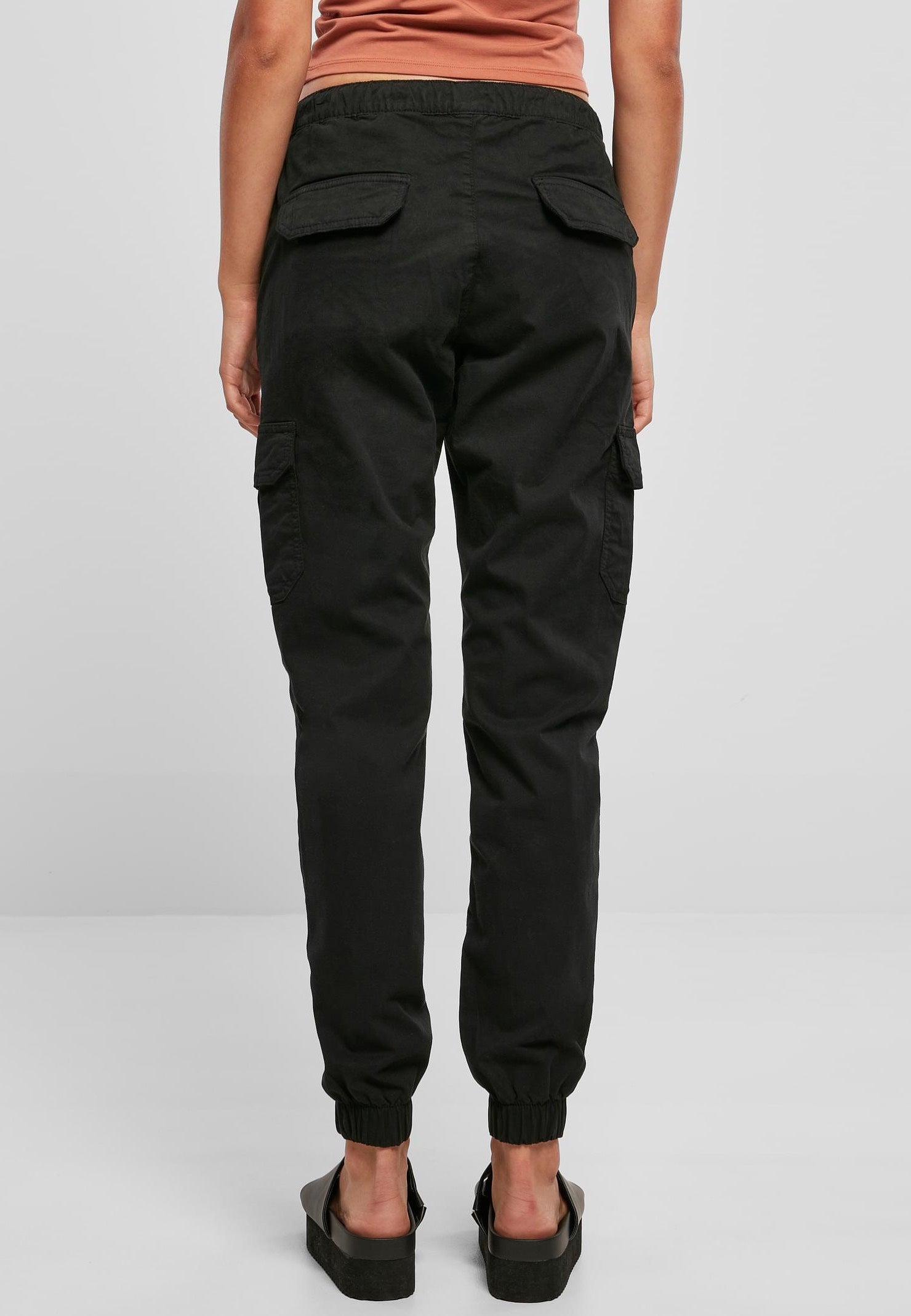 Urban Classics - Ladies High Waist Cargo Black - Pants | Women-Image