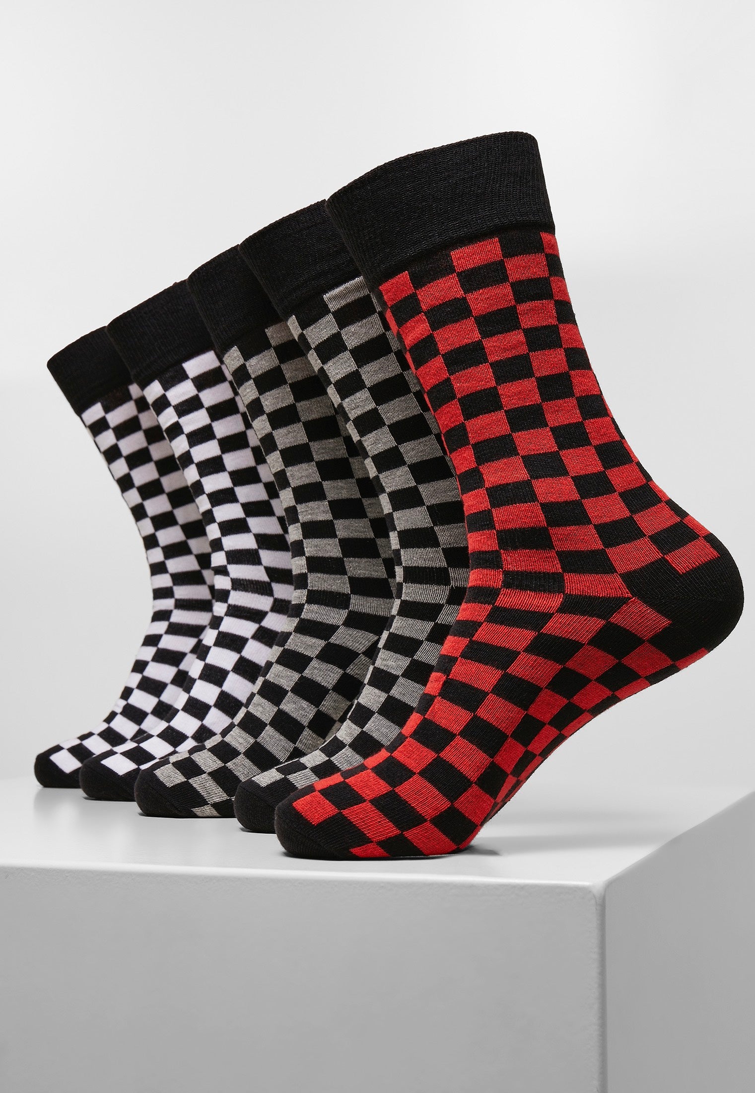 Urban Classics - Check 5-Pack Black/Heather Grey/White - Socks | Neutral-Image