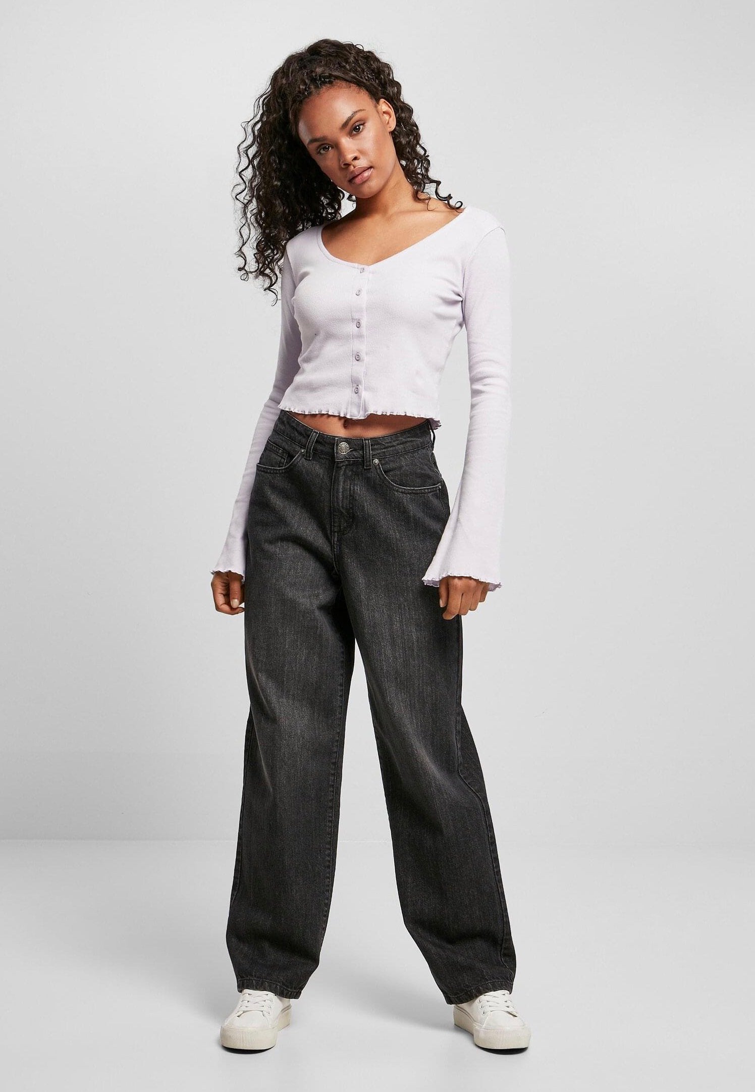 Urban Classics - Ladies High Waist 90´S Wide Leg Denim Black Washed - Jeans | Women-Image