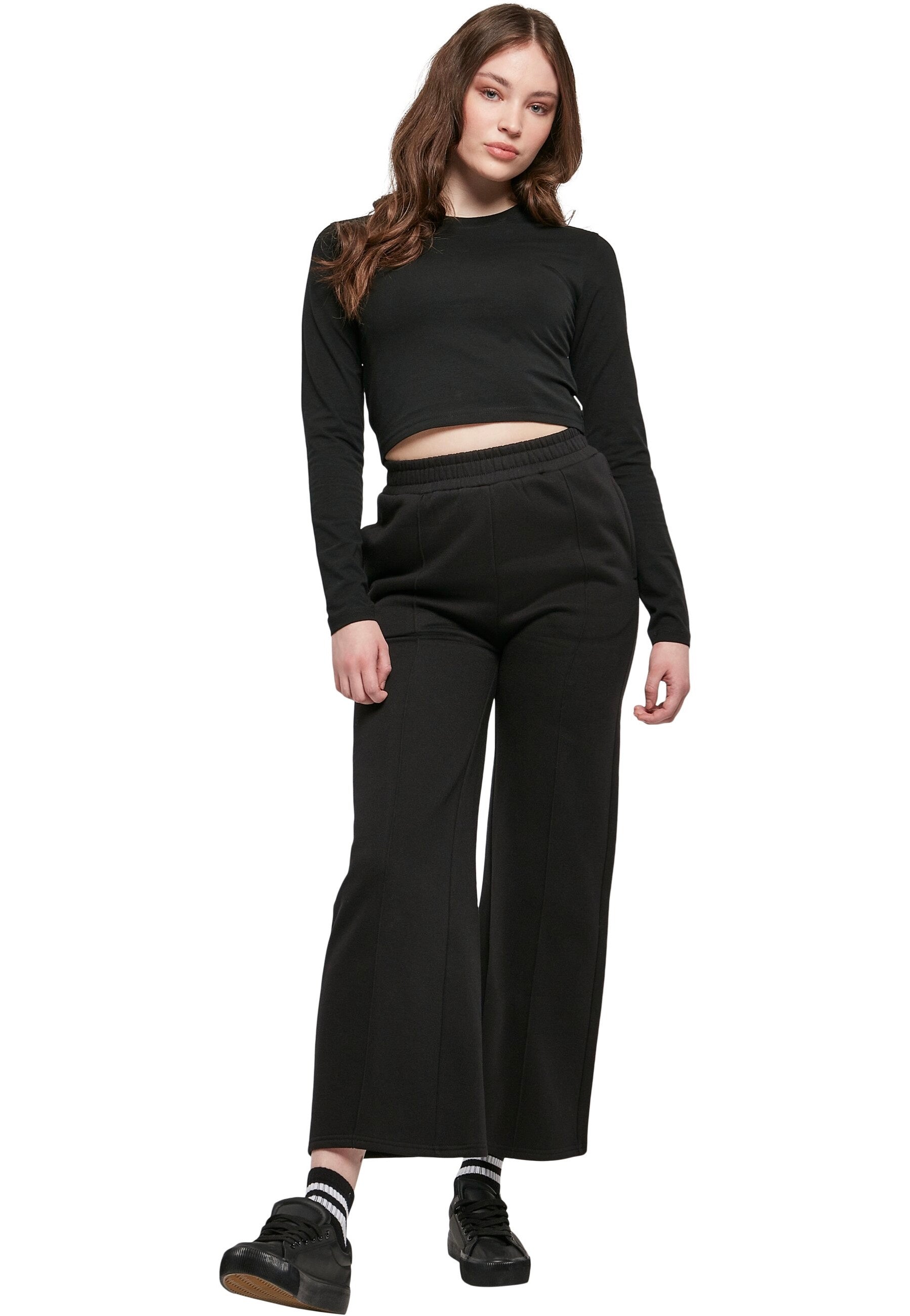 Urban Classics - Ladies Organic Cropped Black - Longsleeve | Women-Image