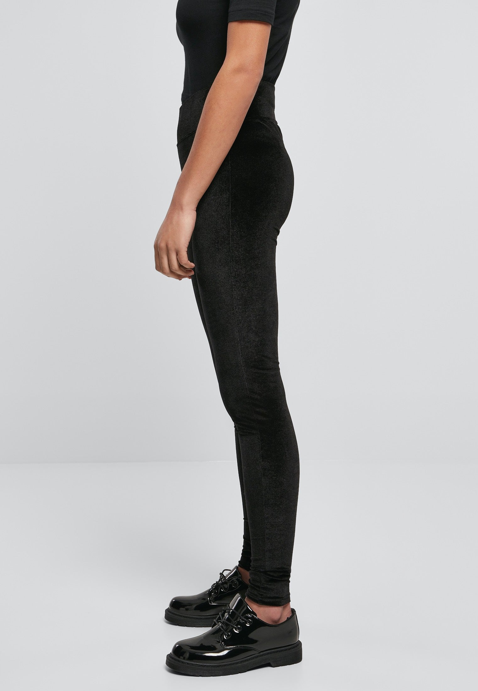 Urban Classics - Ladies High Waist Velvet Black - Leggings | Women-Image