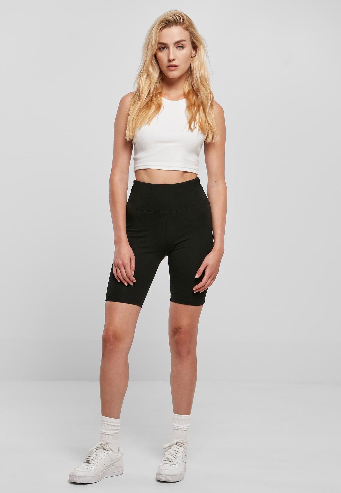 Urban Classics - Ladies Organic Stretch Jersey Cycle Black - Shorts | Women-Image