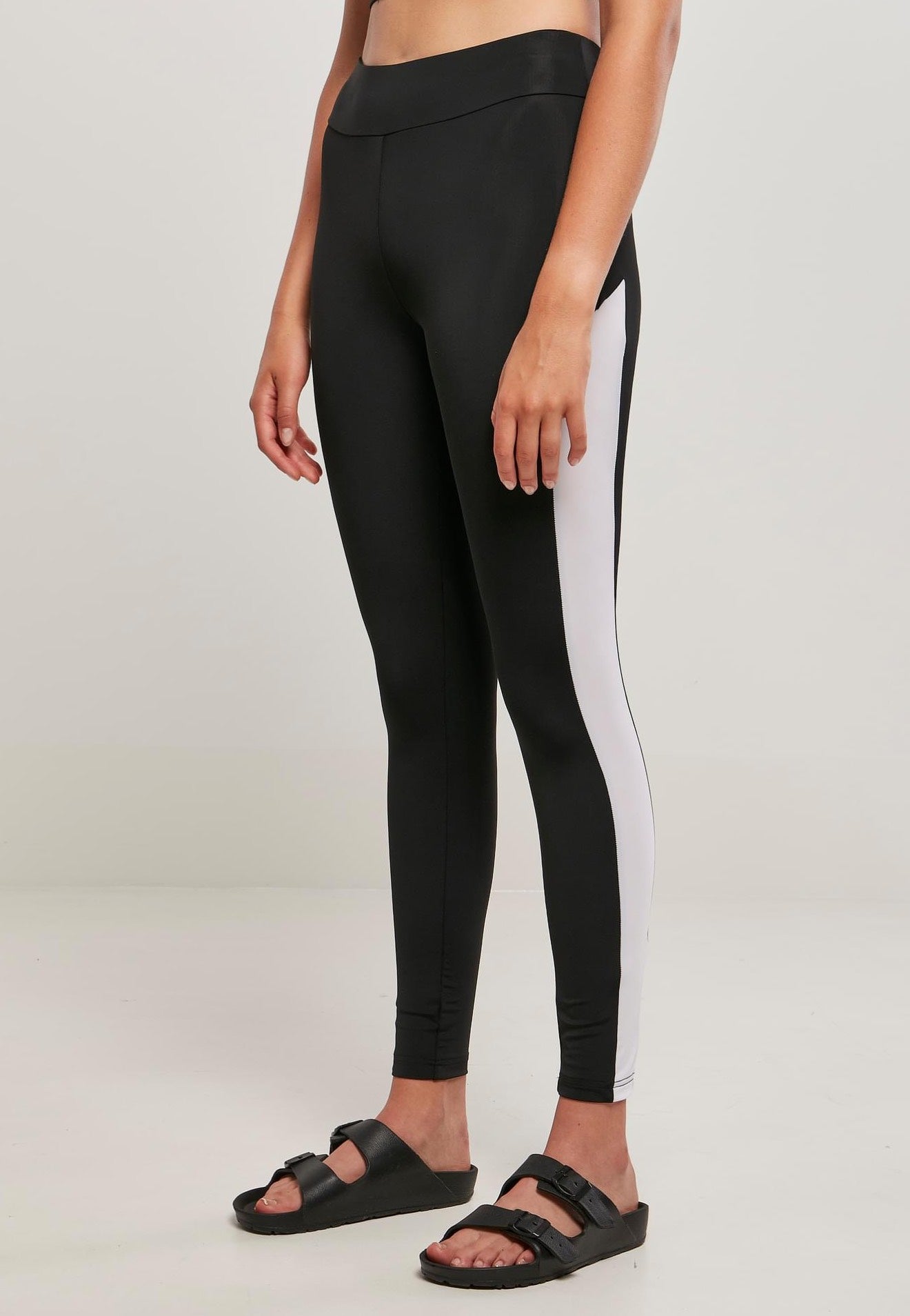 Urban Classics - Ladies Color Block Black/White - Leggings | Women-Image