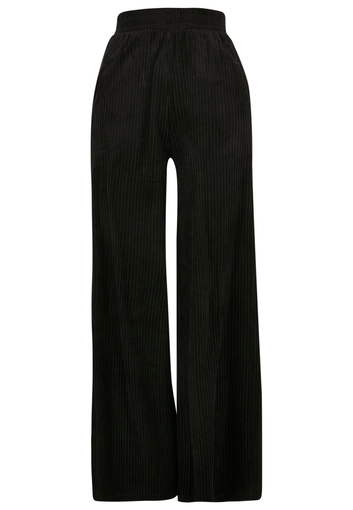 Urban Classics - Ladies Velvet Rib Straight Black - Pants | Women-Image