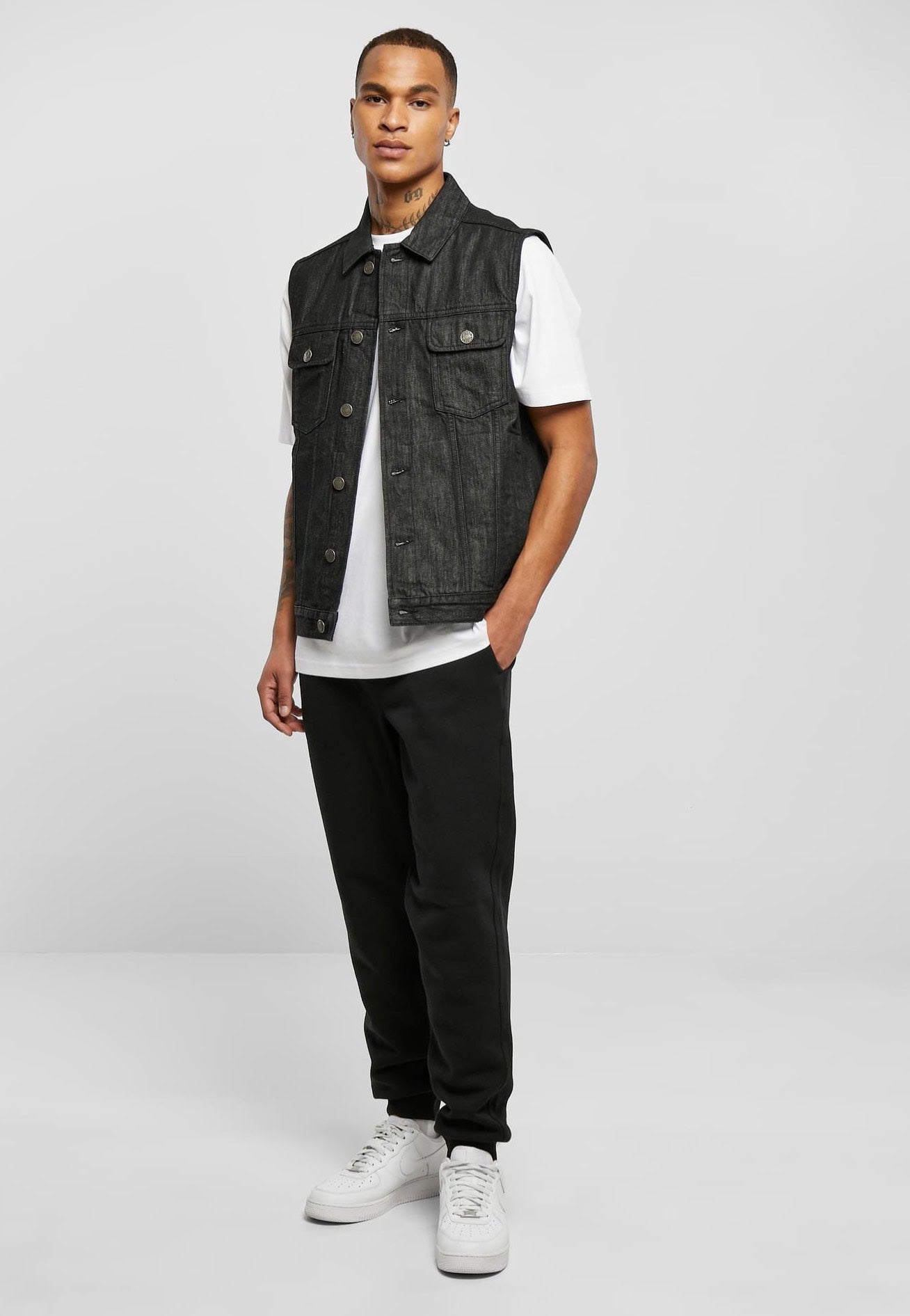 Urban Classics - Denim Black Washed - Jeans Vest | Men-Image