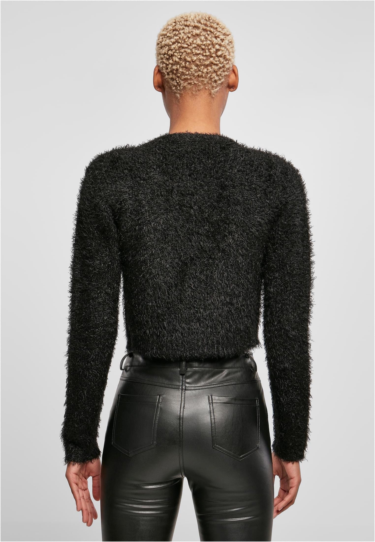 Urban Classics - Ladies Cropped Feather Black - Cardigan | Women-Image