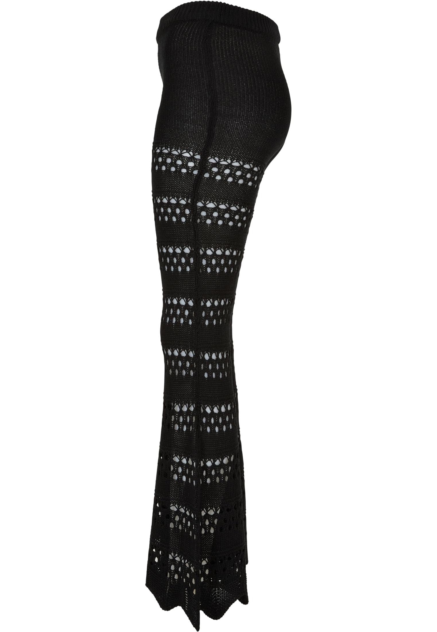 Urban Classics - Ladies Flared Crochet Knit Black - Pants | Women-Image