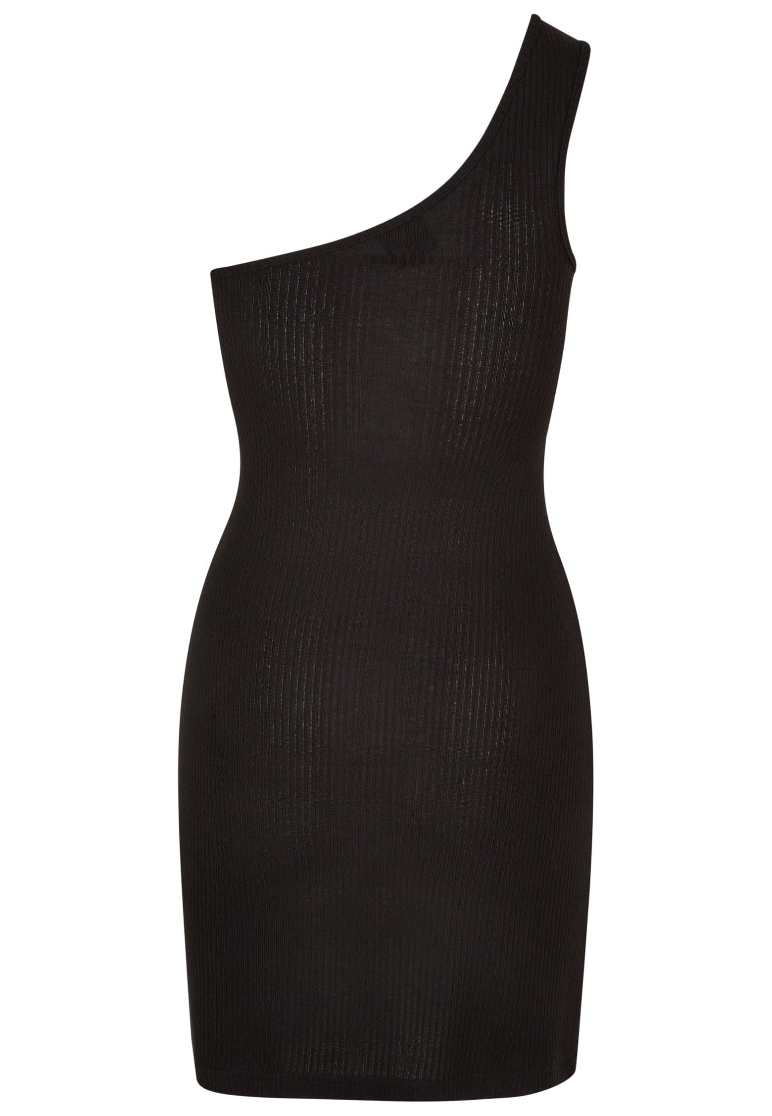 Urban Classics - Ladies Rib One Shoulder Black - Dress | Women-Image