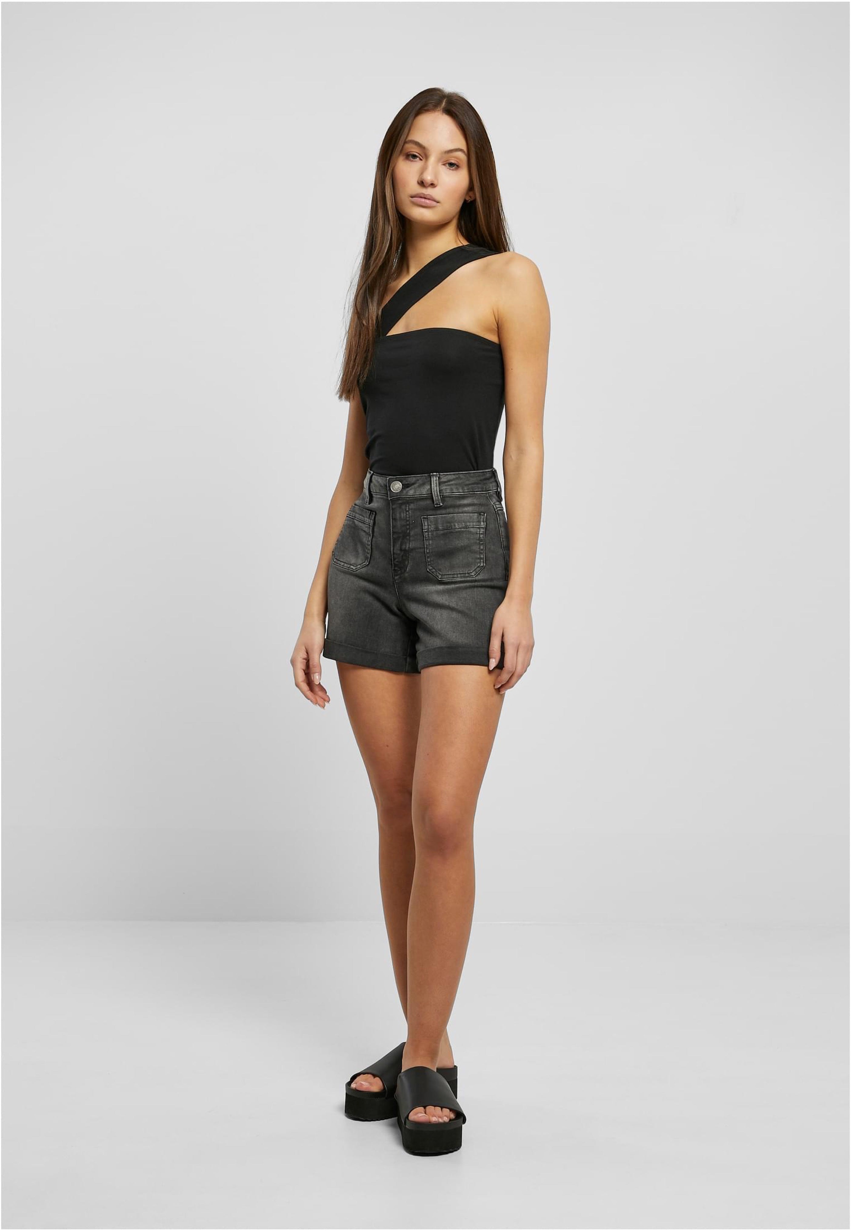 Urban Classics - Ladies Vintage Denim Black Washed - Shorts | Women-Image