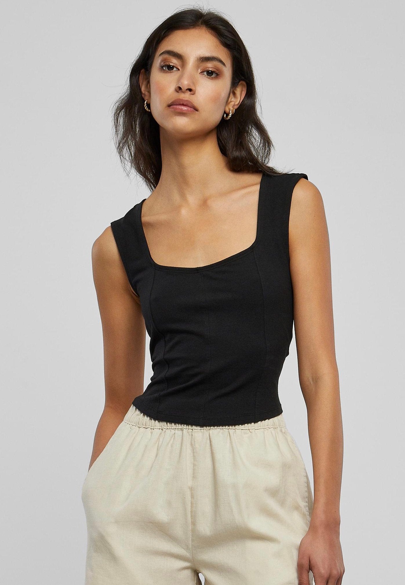 Urban Classics - Ladies Short Corsage Black - Top | Women-Image