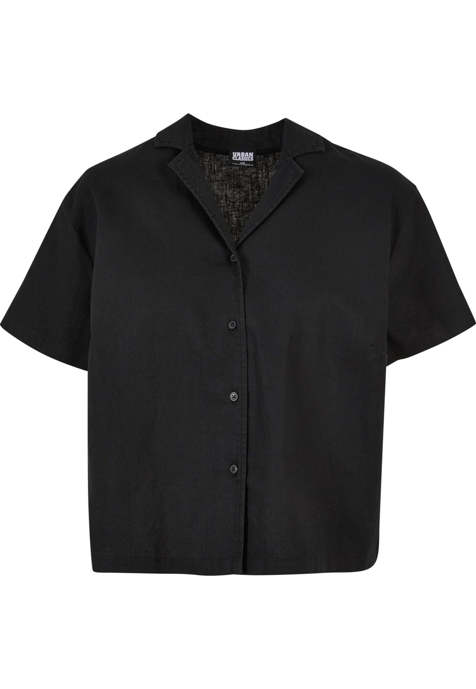 Urban Classics - Ladies Linen Mixed Resort Black - Shirt | Women-Image