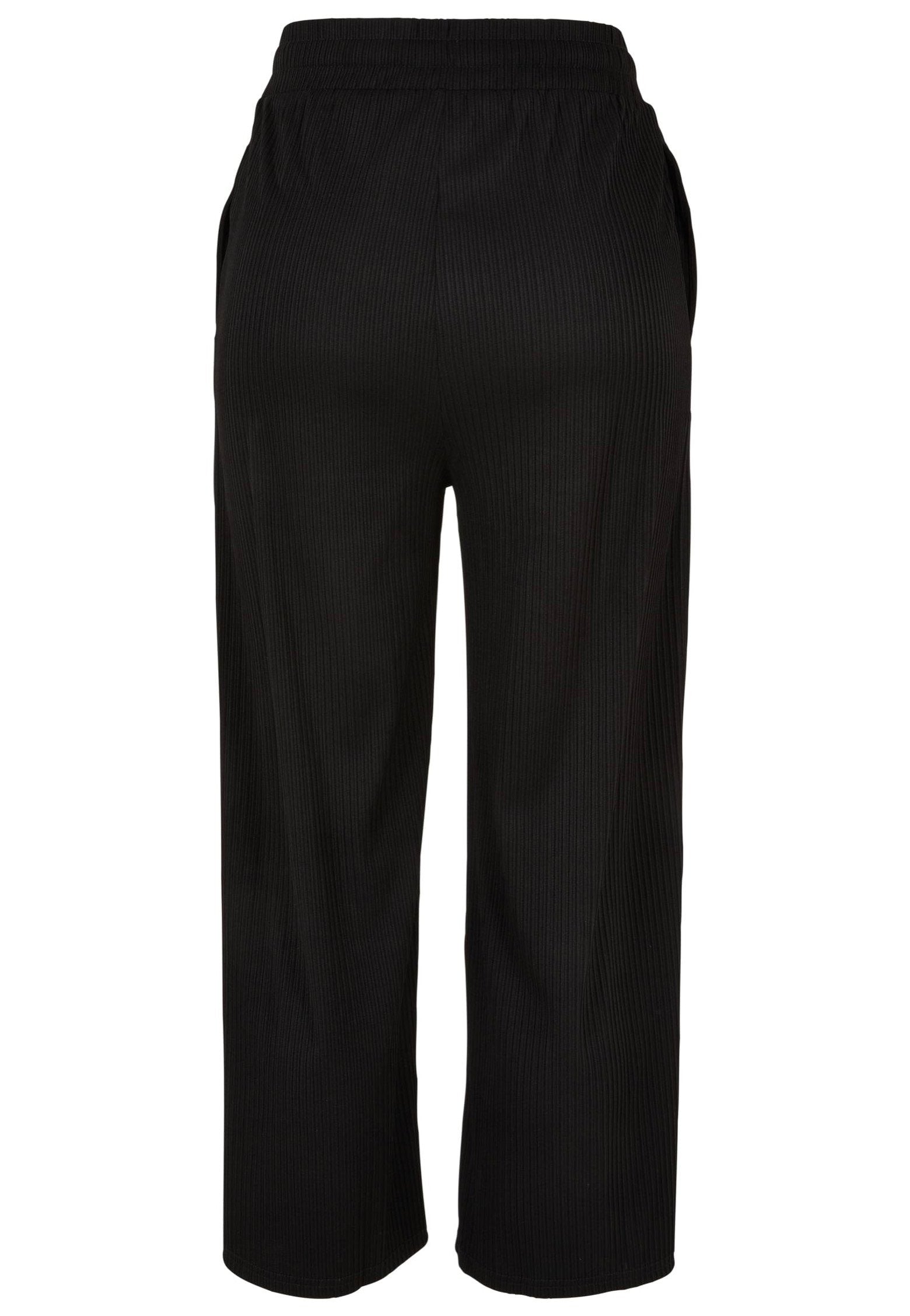 Urban Classics - Ladies Straight Leg Rib Interlock Black - Pants | Women-Image