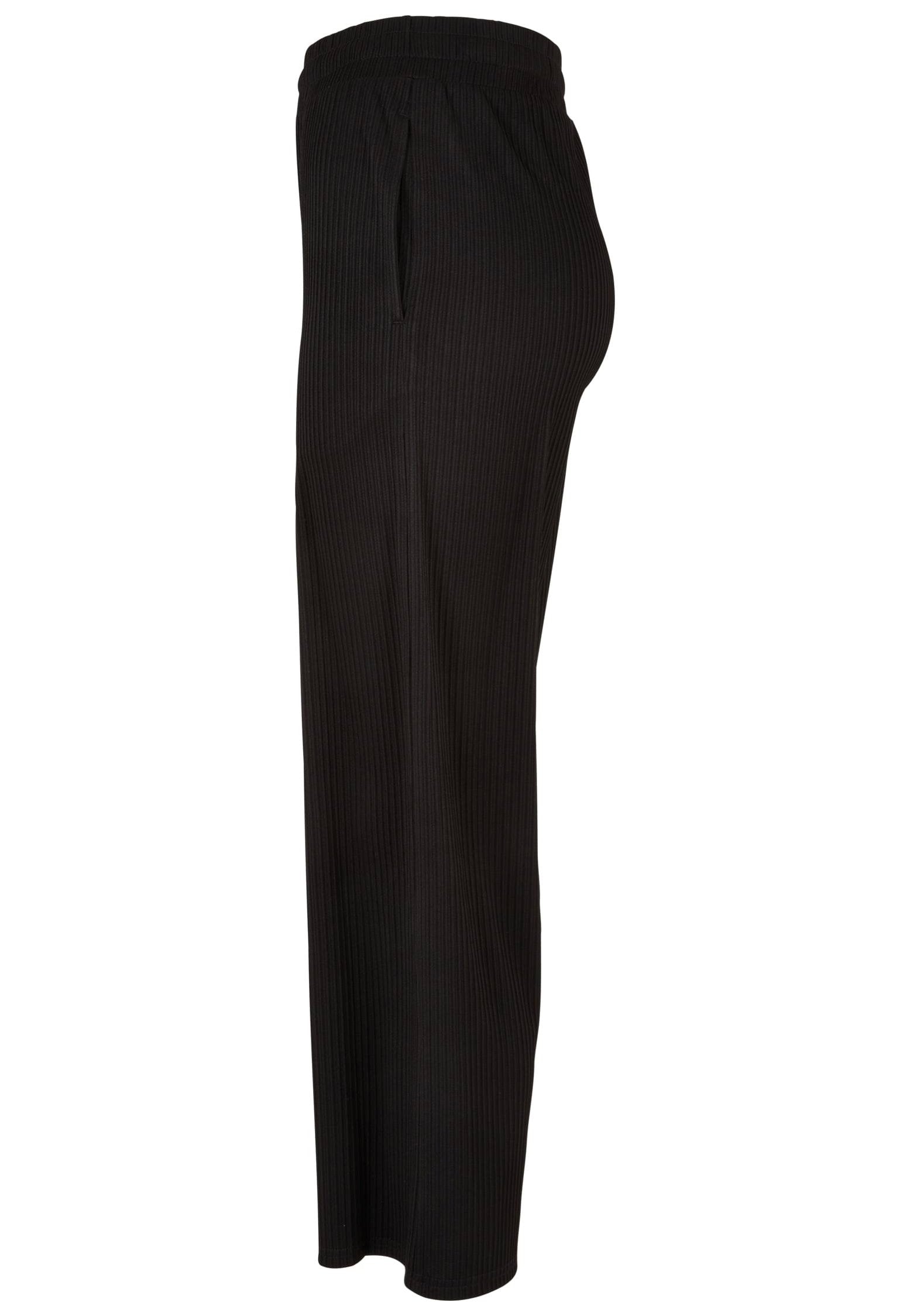 Urban Classics - Ladies Straight Leg Rib Interlock Black - Pants | Women-Image