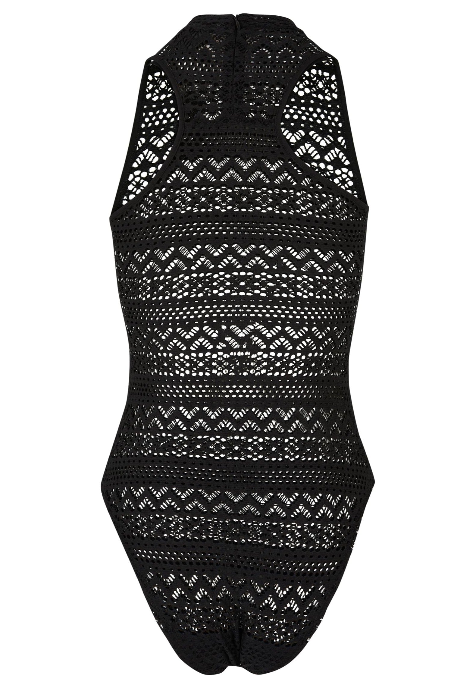 Urban Classics - Ladies Crochet Jersey Turtleneck Black - Body | Women-Image