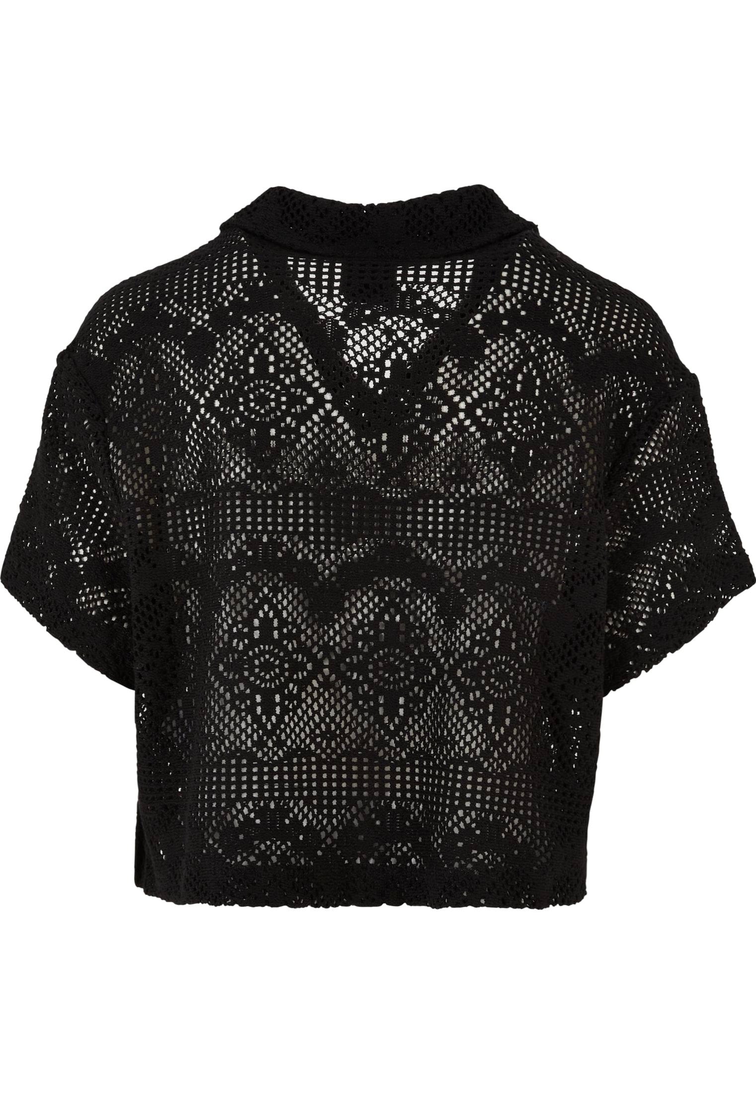 Urban Classics - Ladies Crochet Lace Resort Black - Shirt | Women-Image