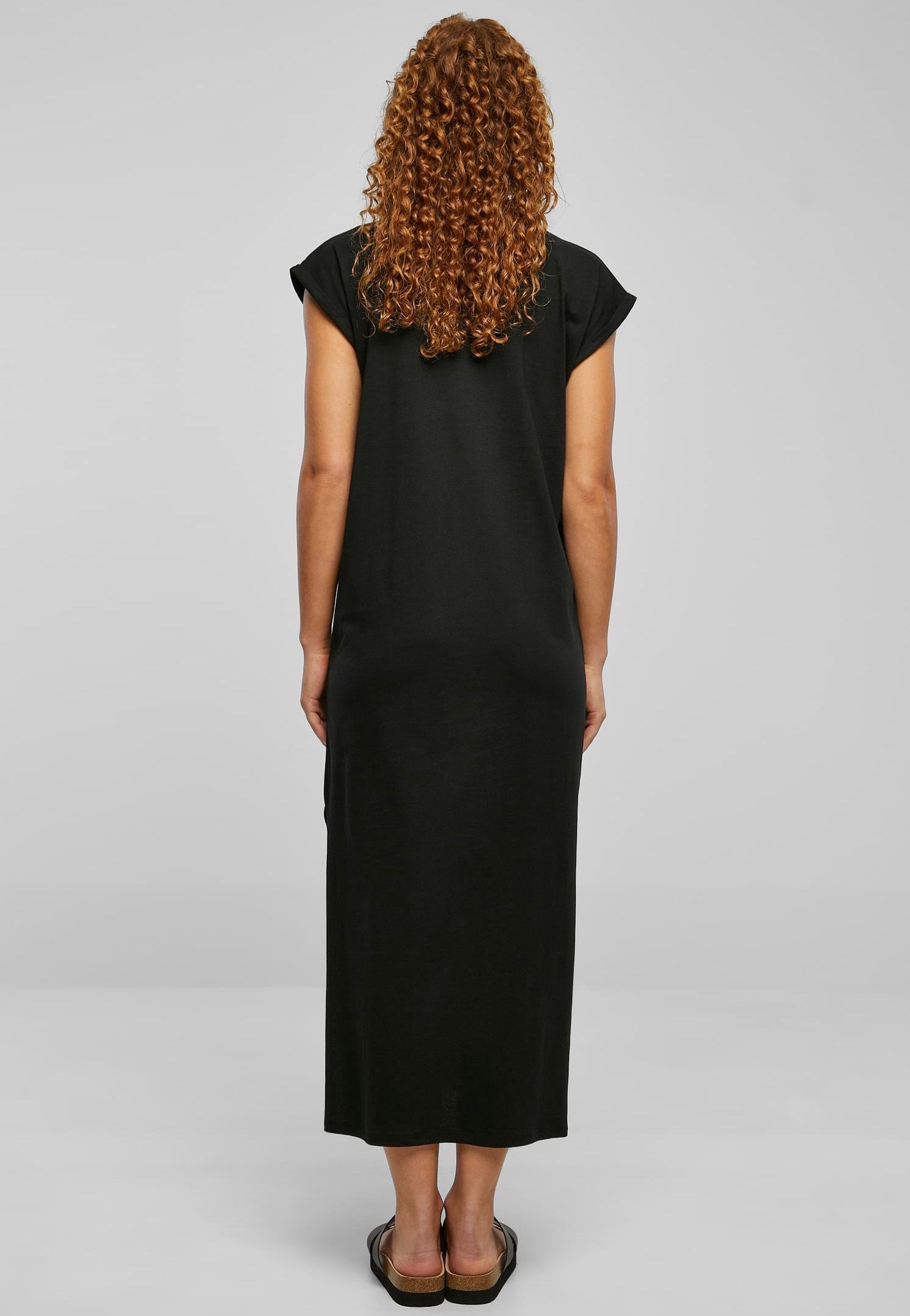 Urban Classics - Ladies Long Extended Shoulder Black - Dress | Women-Image