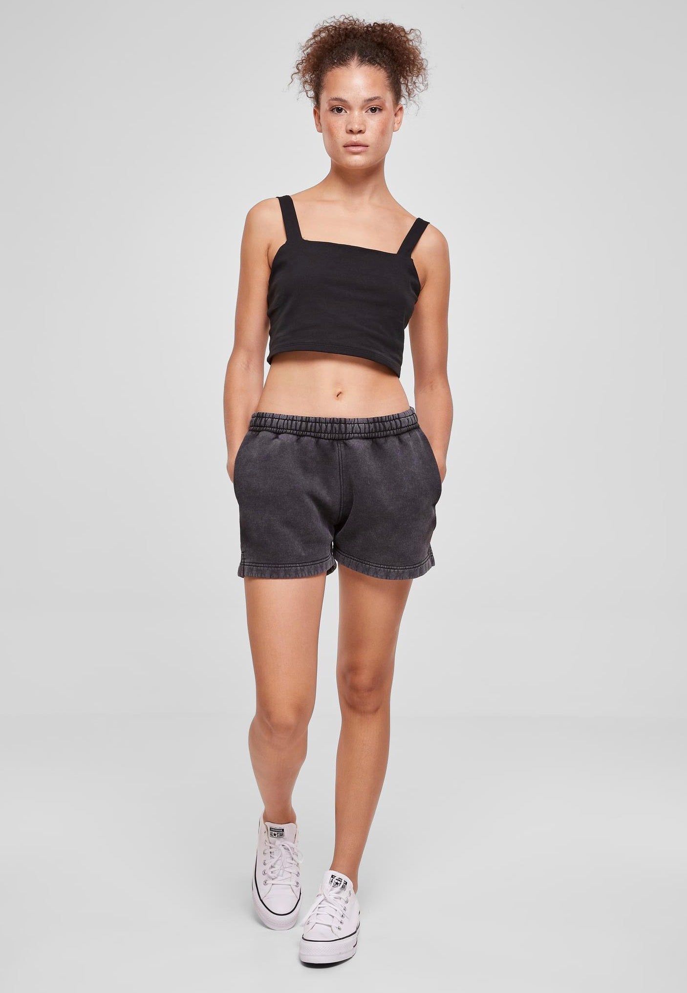 Urban Classics - Ladies Heavy Sand Washed Black - Shorts | Women-Image