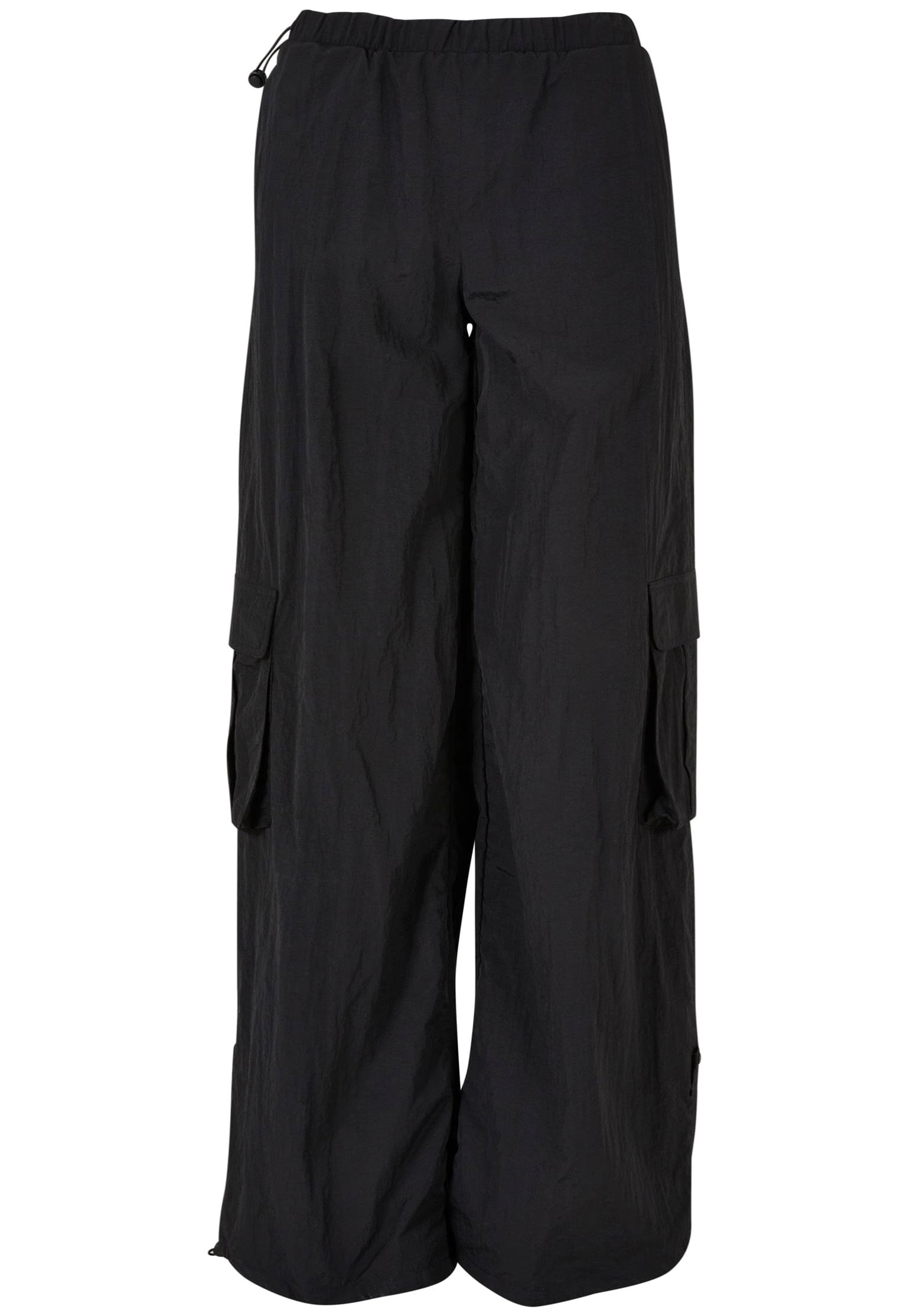 Urban Classics - Ladies Wide Crinkle Nylon Black - Pants | Women-Image